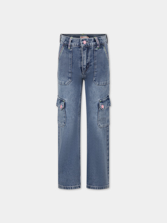 Jeans denim per bambina con logo,Billieblush,U20133 Z13
