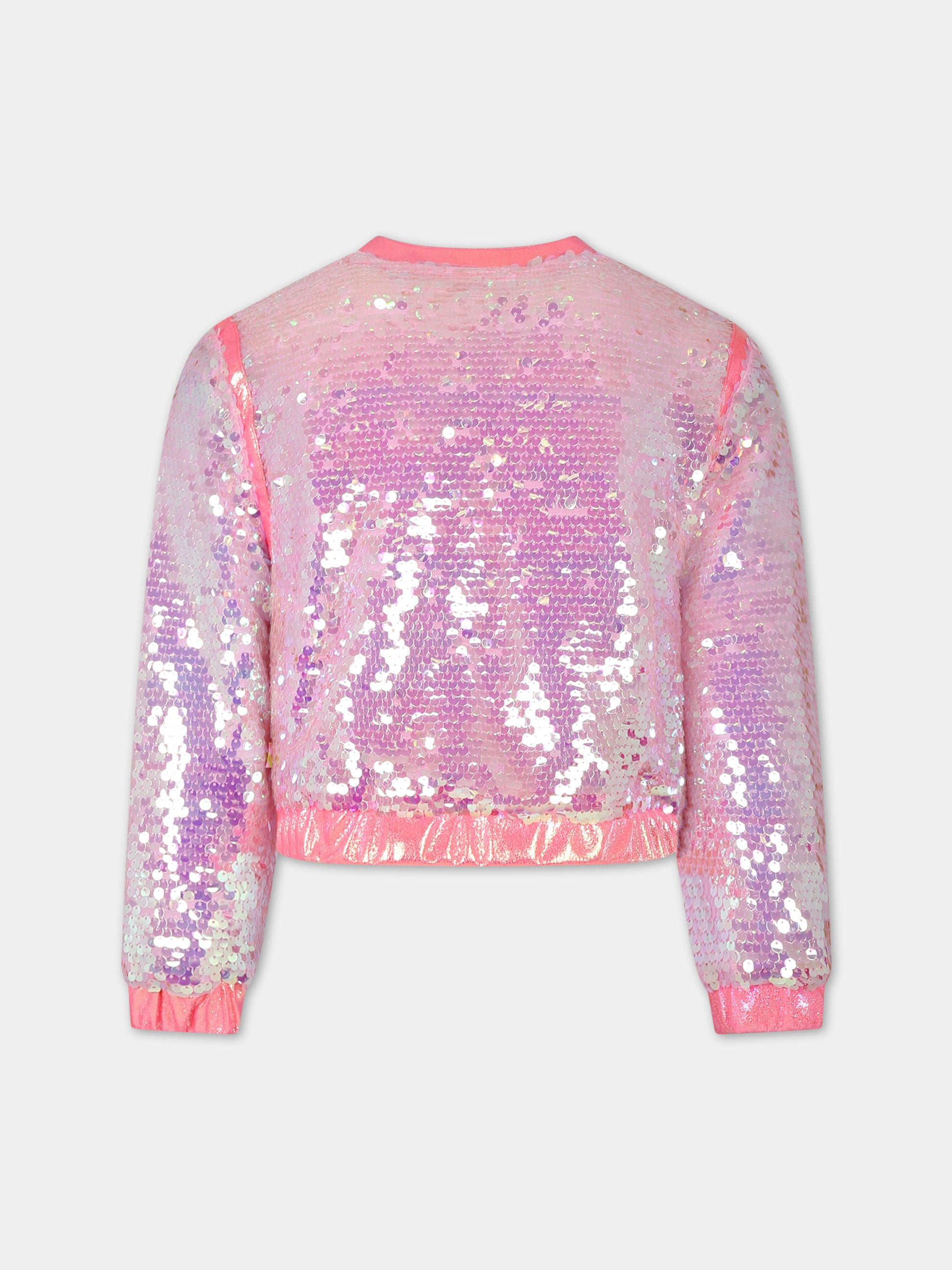 Bomber rosa per bambina con paillettes,Billieblush,U20147 462