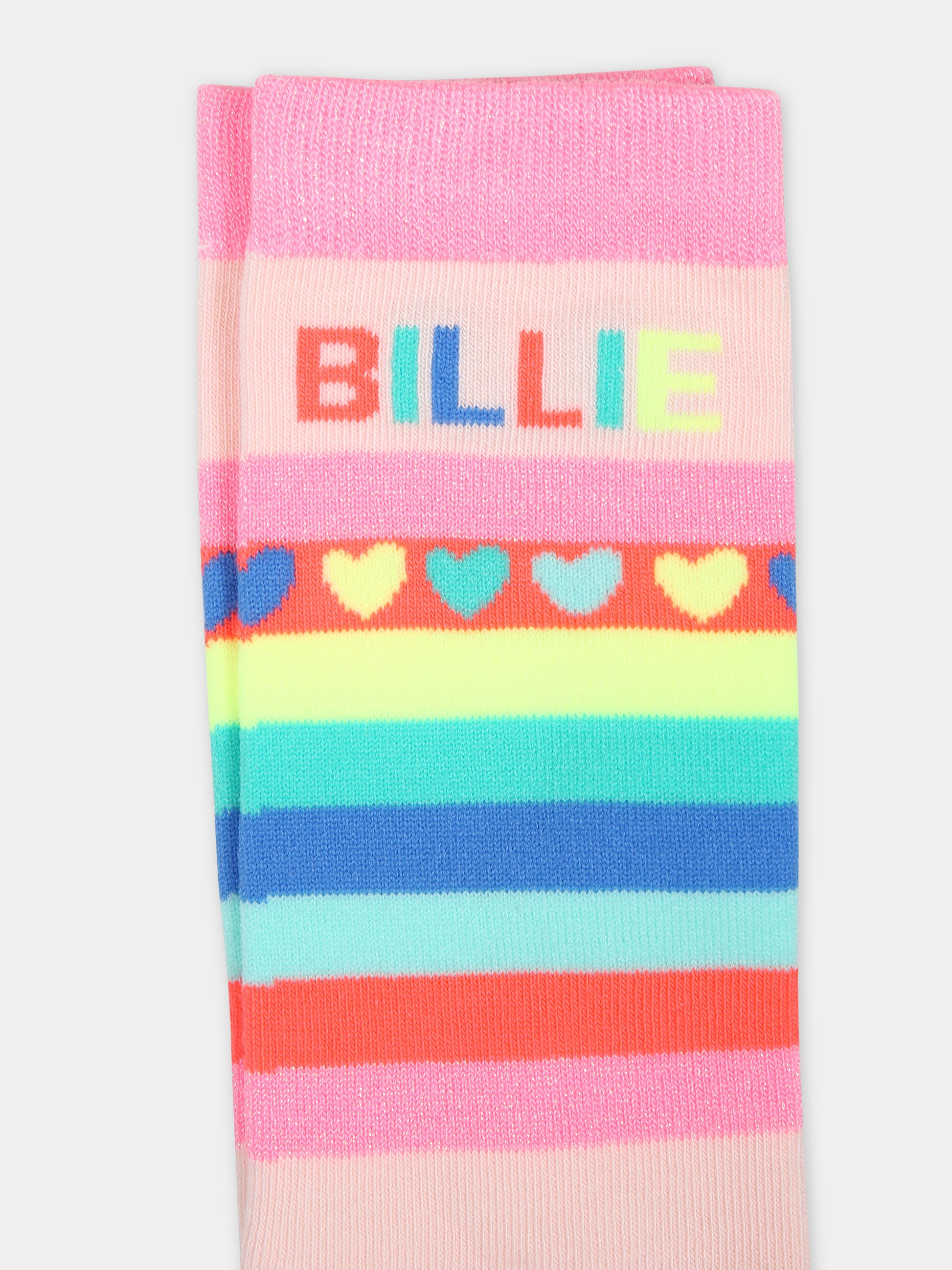 Calzini multicolor per bambina con logo,Billieblush,U20328 45S