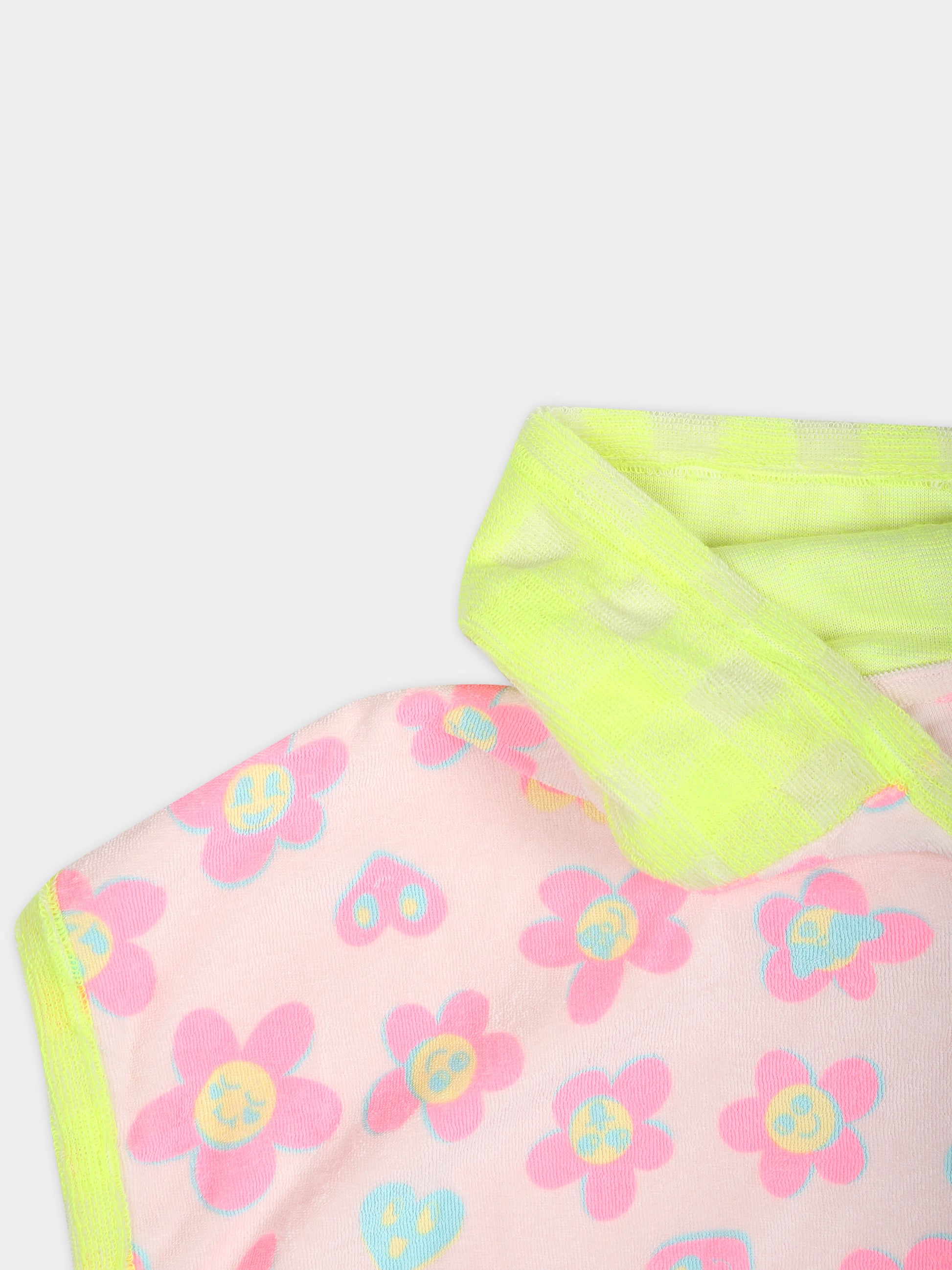 Accappatoio rosa per neonata con fantasia multicolor,Billieblush,U20359 45S