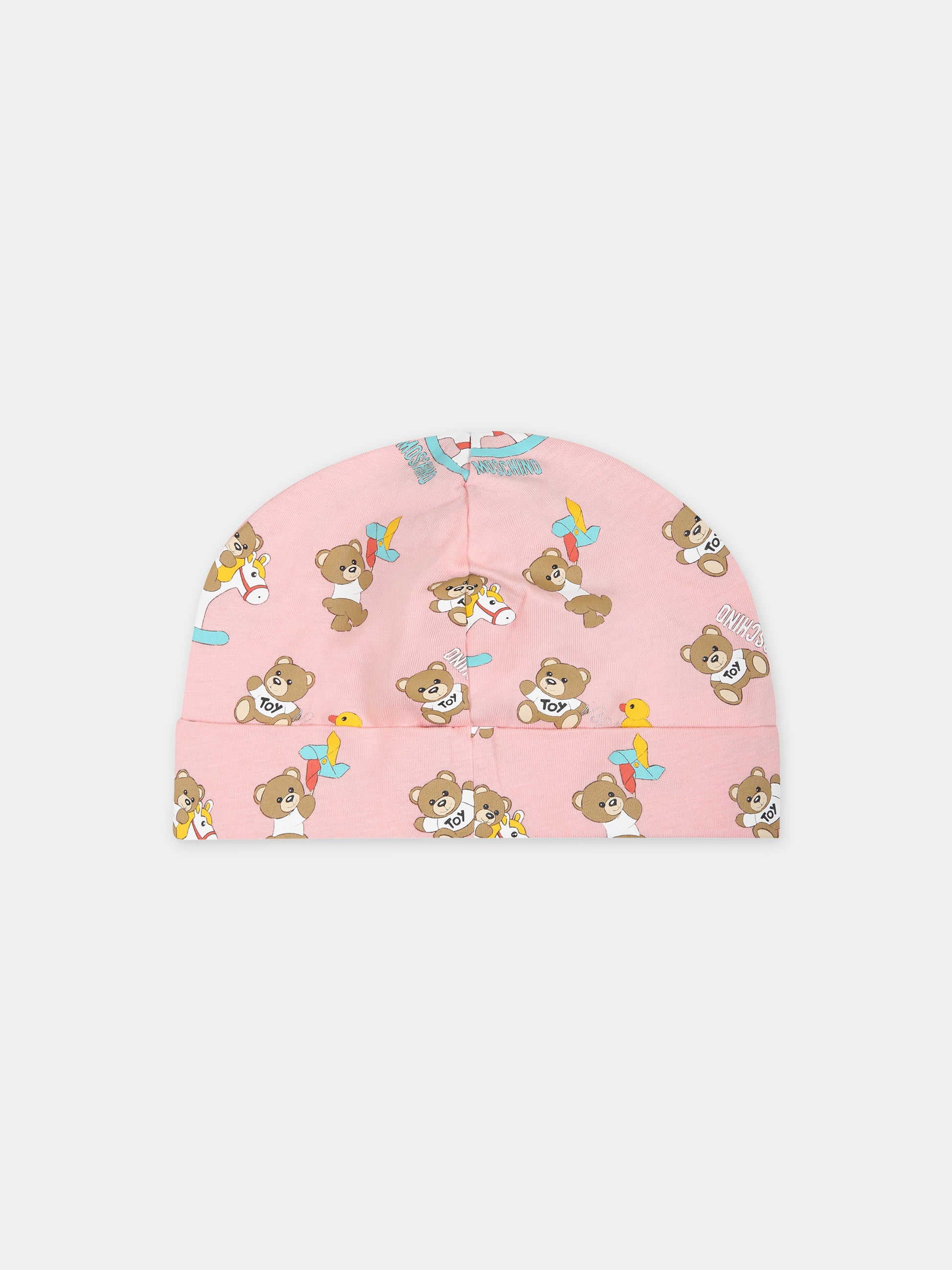 Set rosa per neonata con Teddy Bear,Moschino Kids,MNY03I LCA19 50209