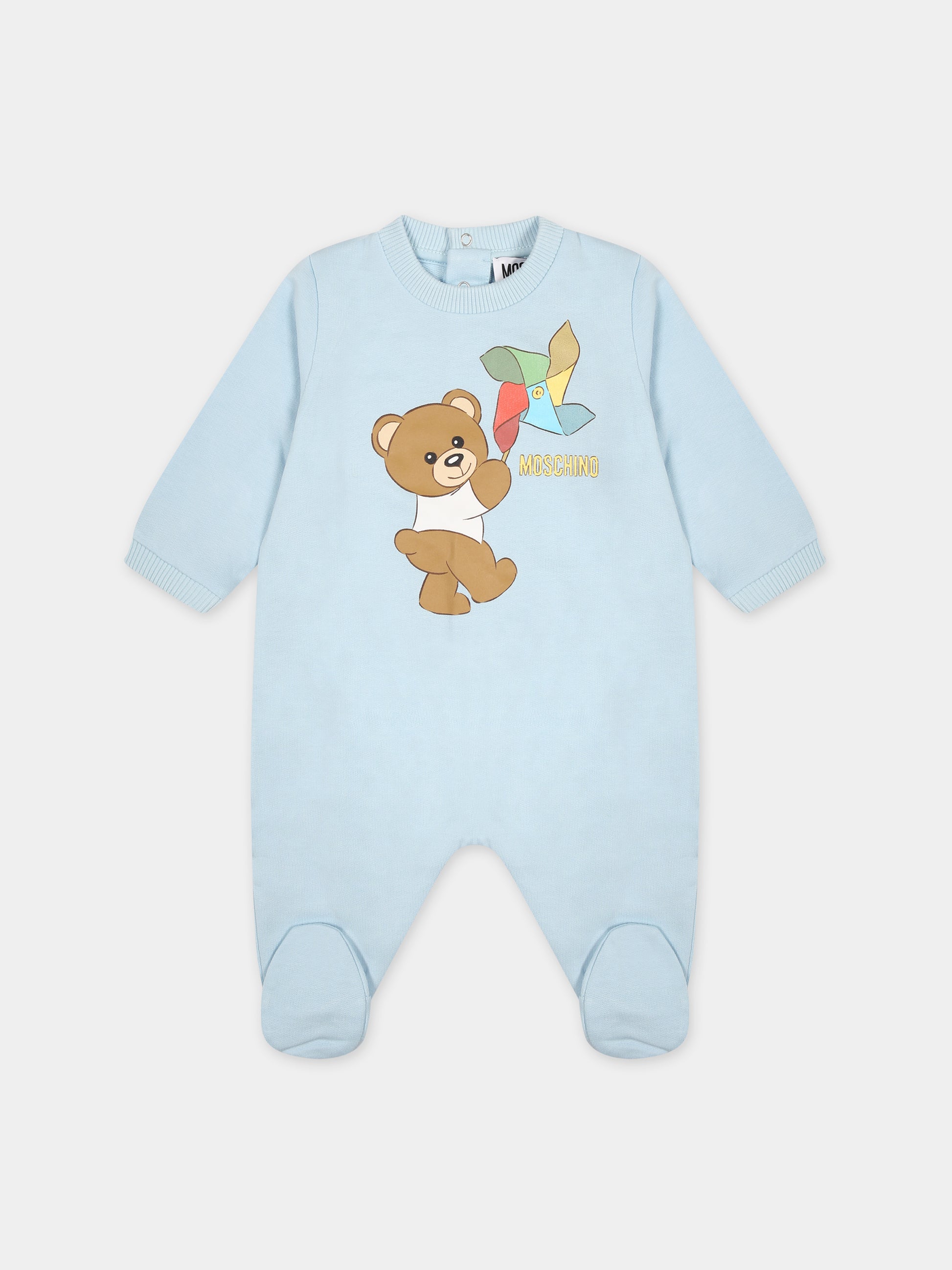 Tutina celeste per neonato con Teddy Bear,Moschino Kids,MUT03V LCA19 40304