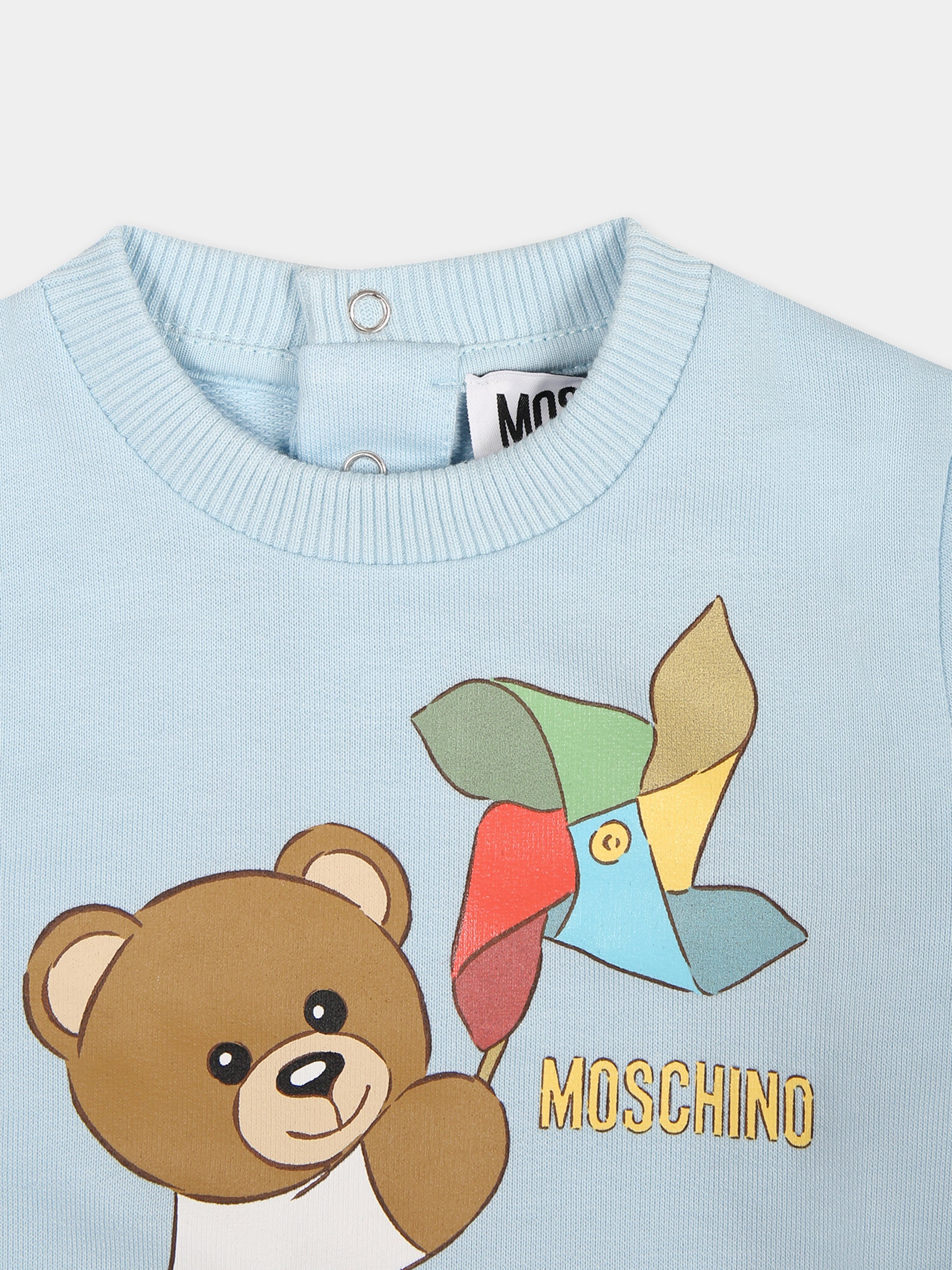 Tutina celeste per neonato con Teddy Bear,Moschino Kids,MUT03V LCA19 40304