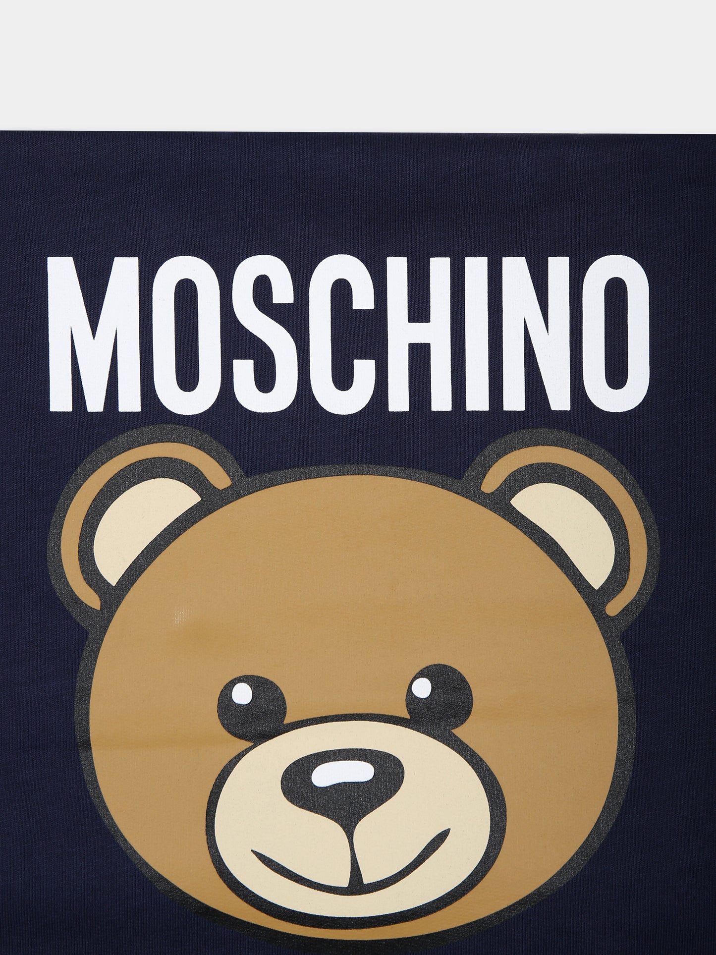 Coperta blu per neonati con Teddy Bear e logo,Moschino Kids,M6B005 LCA19 40016