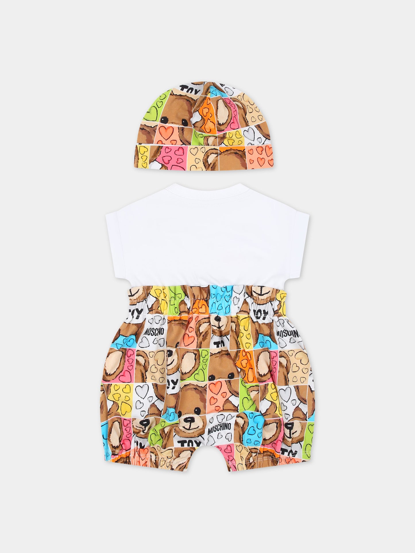 Pagliaccetto multicolor per neonata con Teddy Bear,Moschino Kids,MDY014 LBA10 10101