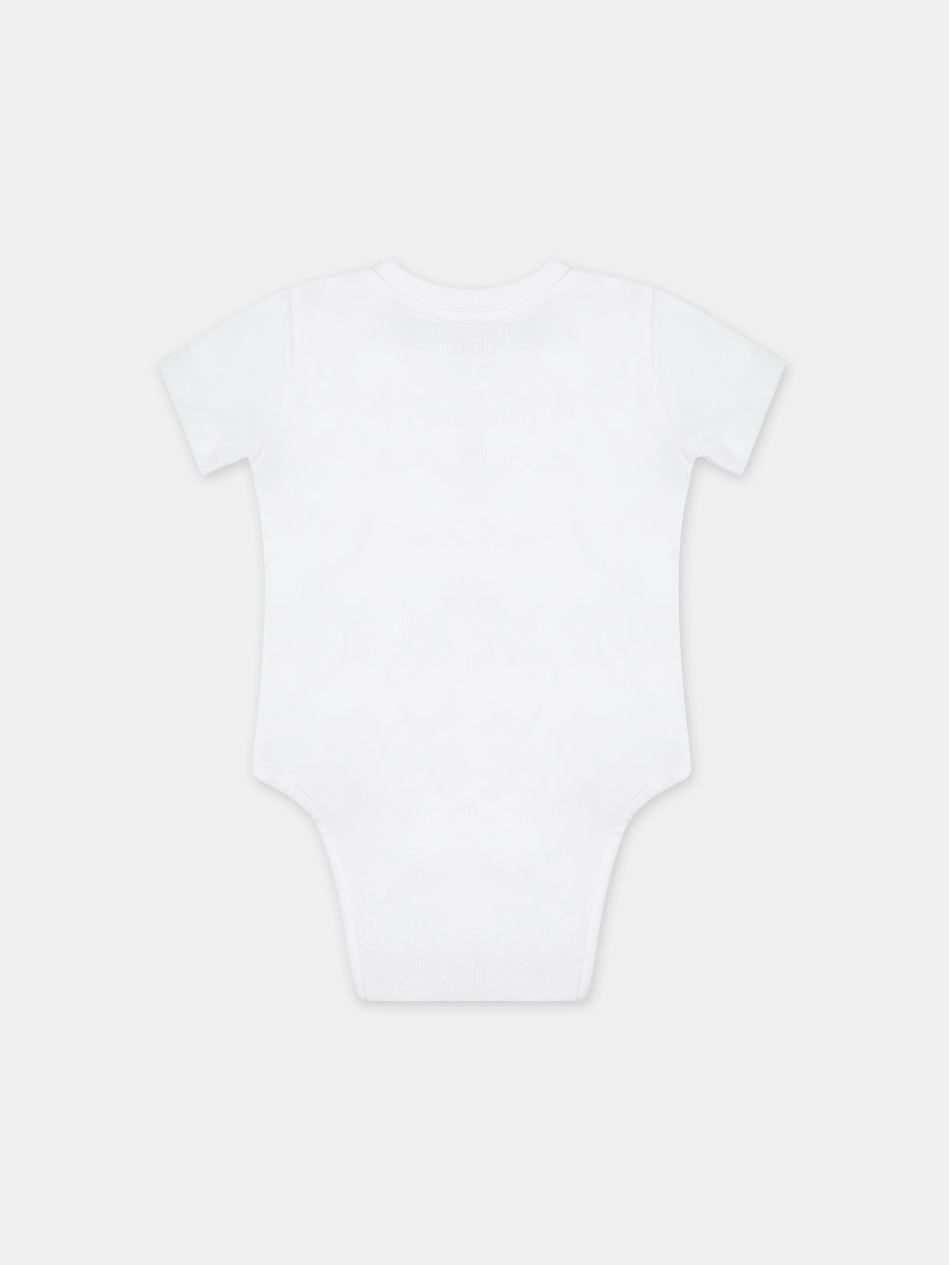 Pagliaccetto bianco per neonata con logo,Moschino Kids,MUY06E LAA22 10101