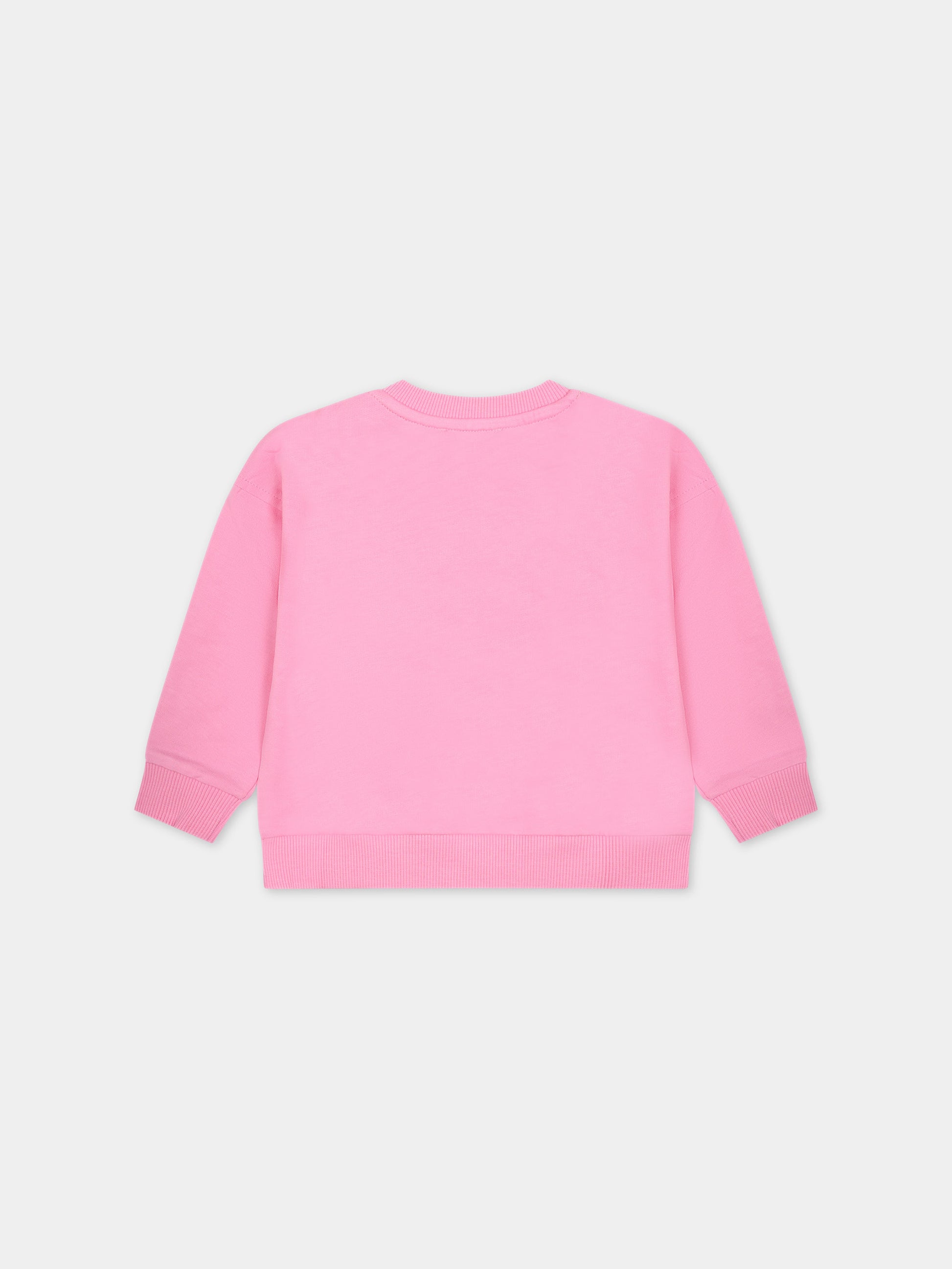 Felpa rosa per neonata con Teddy Bear,Moschino Kids,MYF03Q LCA69 50206