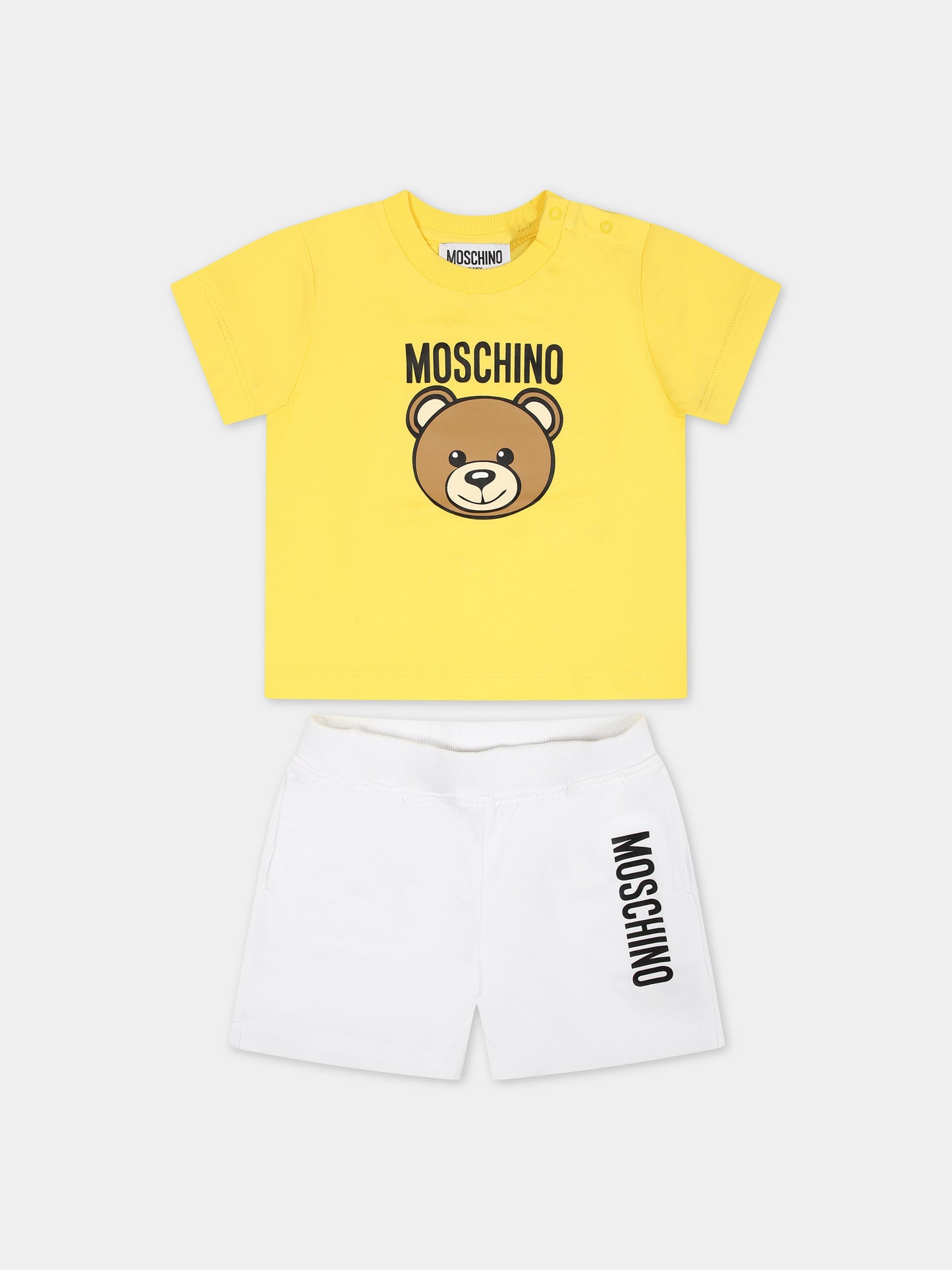 Completo multicolor per neonato con Teddy Bear e logo,Moschino Kids,MRG00M LAA02 83534