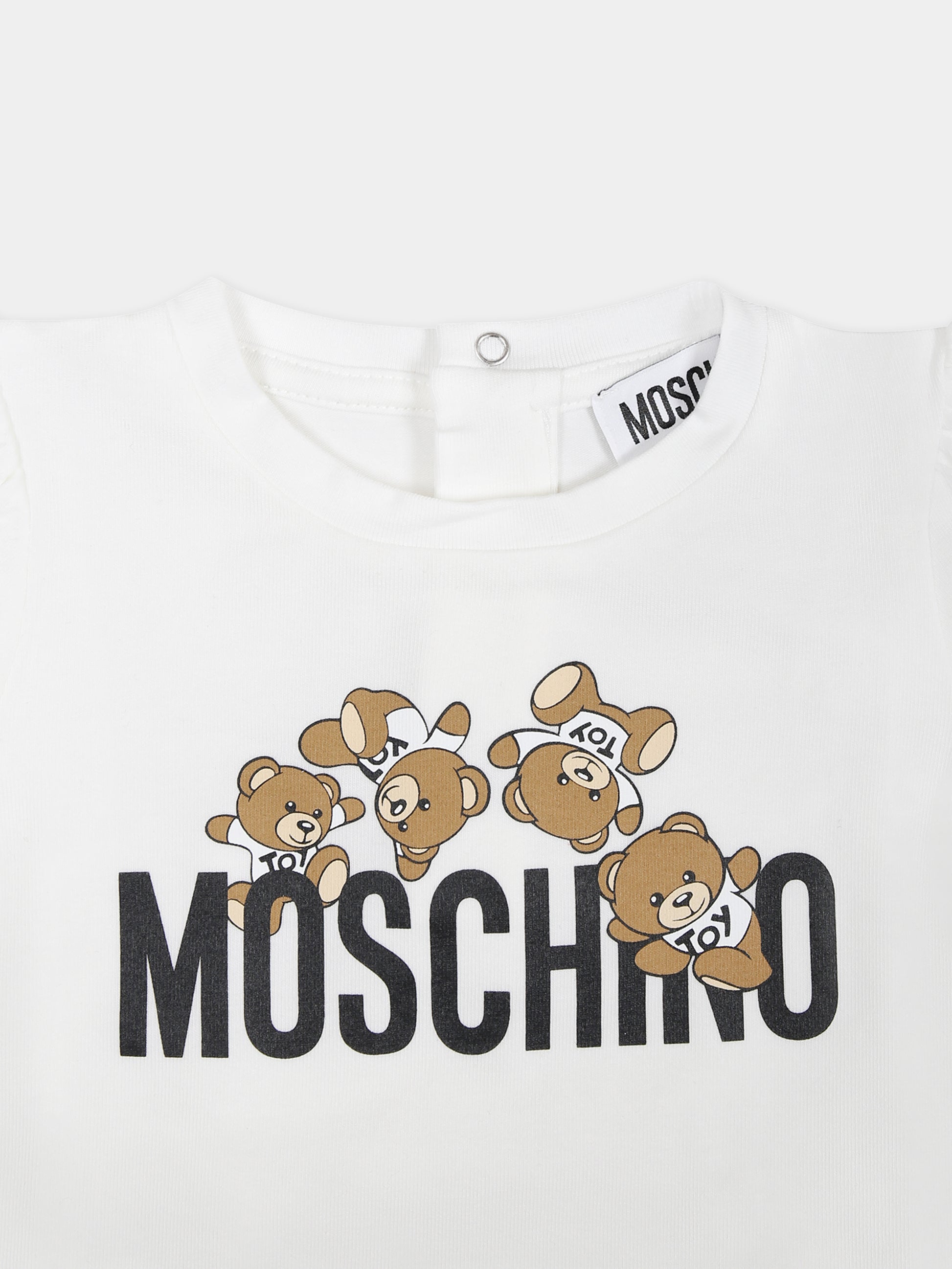 Completo sportivo multicolor per neonata con logo e Teddy Bear,Moschino Kids,MDG01O LBA00 82298