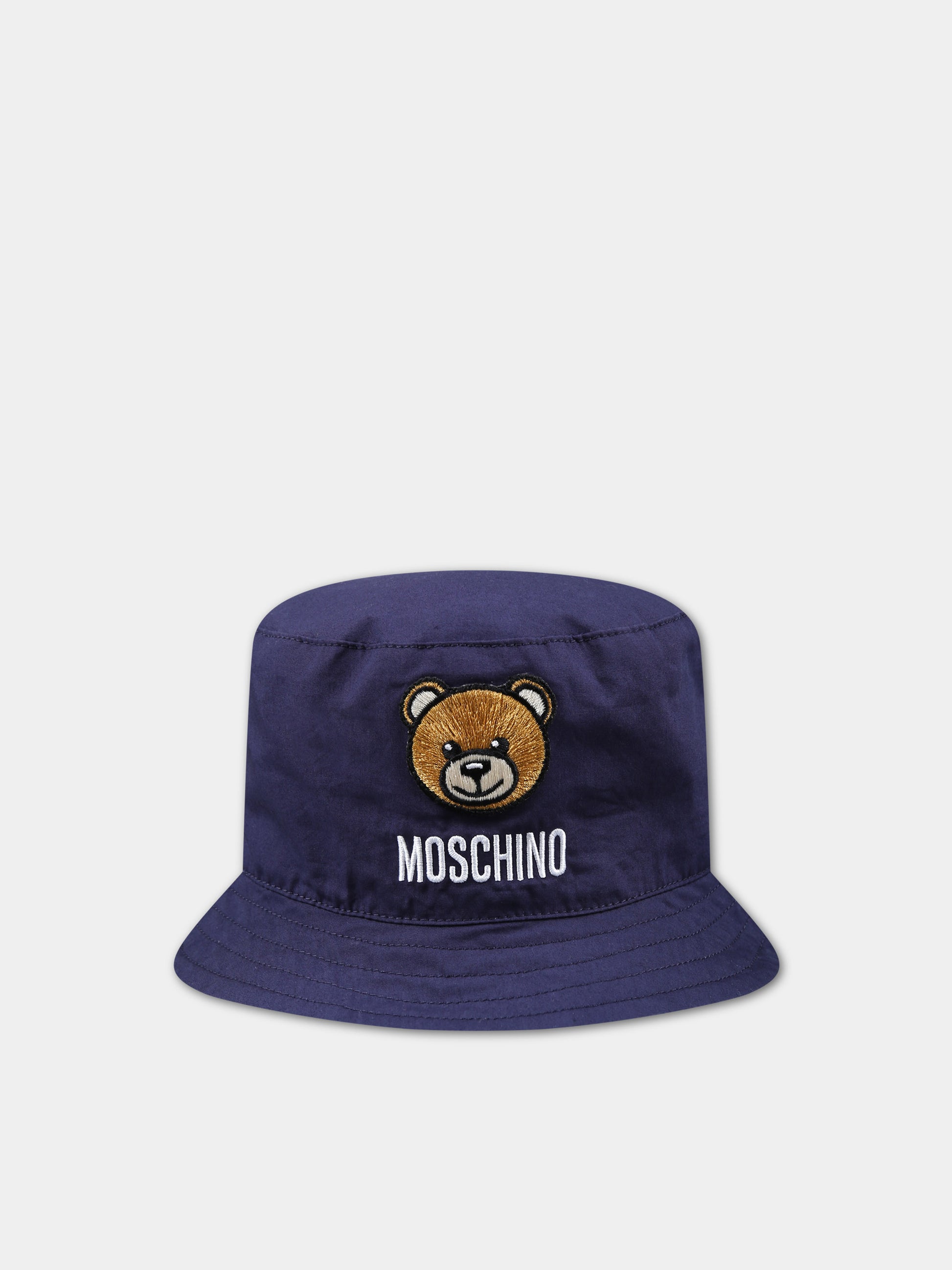Cloche blu per neonati con Teddy Bear,Moschino Kids,MNX032 LLA11 40016