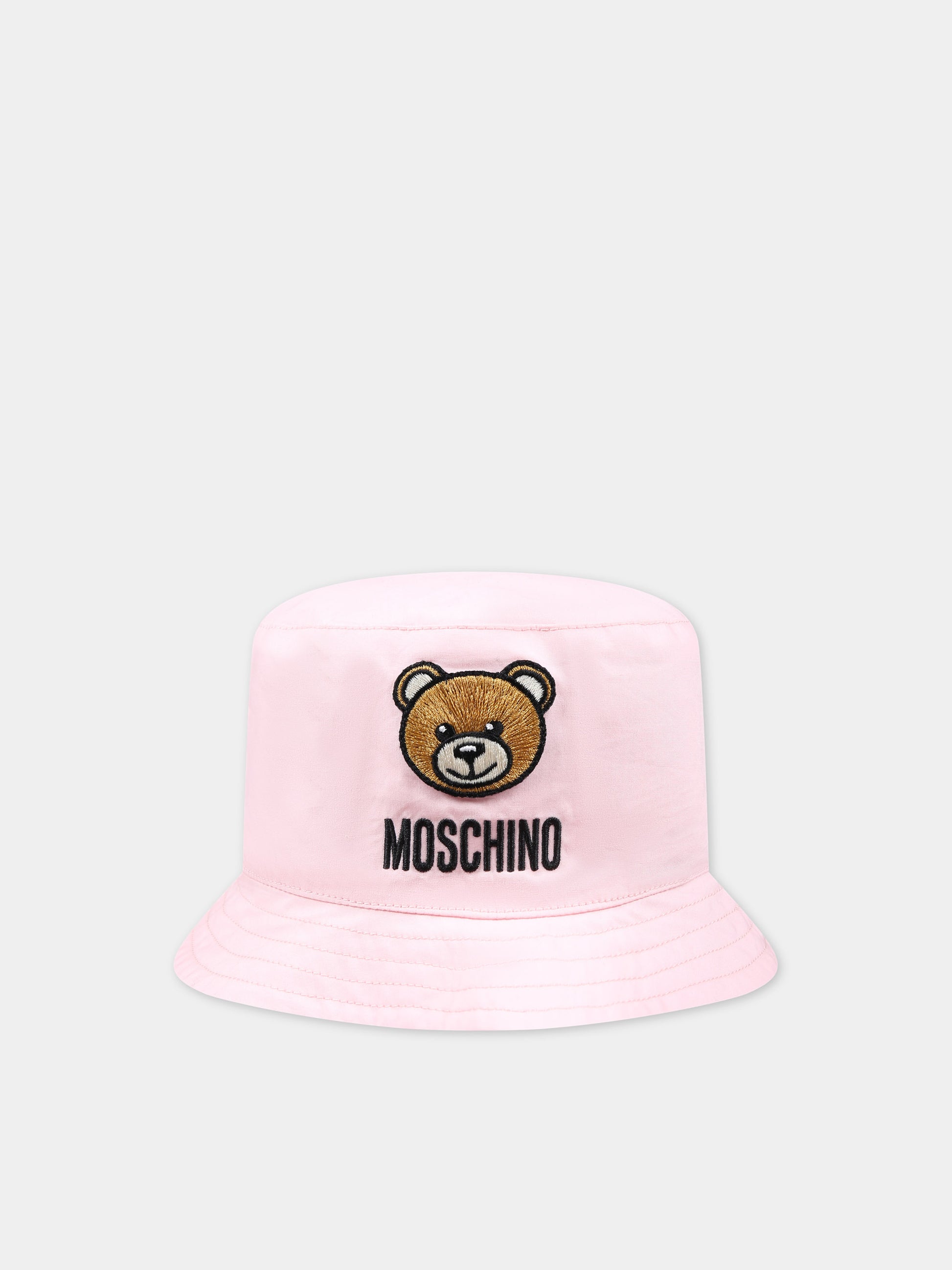 Cloche rosa per neonata con Teddy Bear,Moschino Kids,MNX032 LLA11 50209