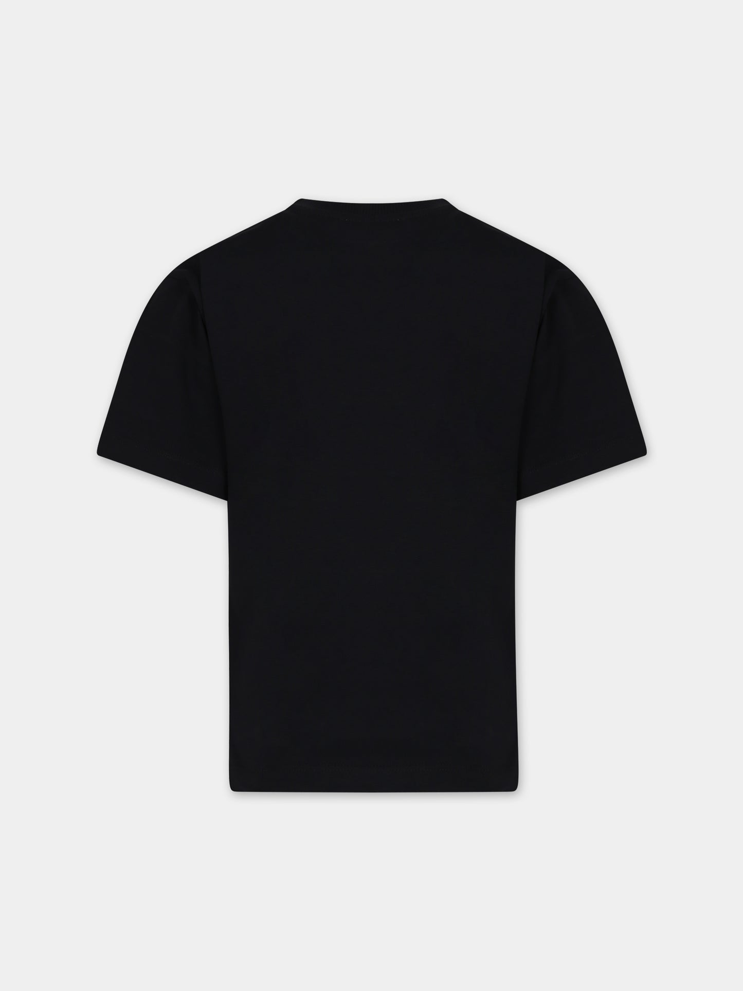 T-shirt nera per bambino con Teddy Bear e logo,Moschino Kids,HVM03R LAA02 60100