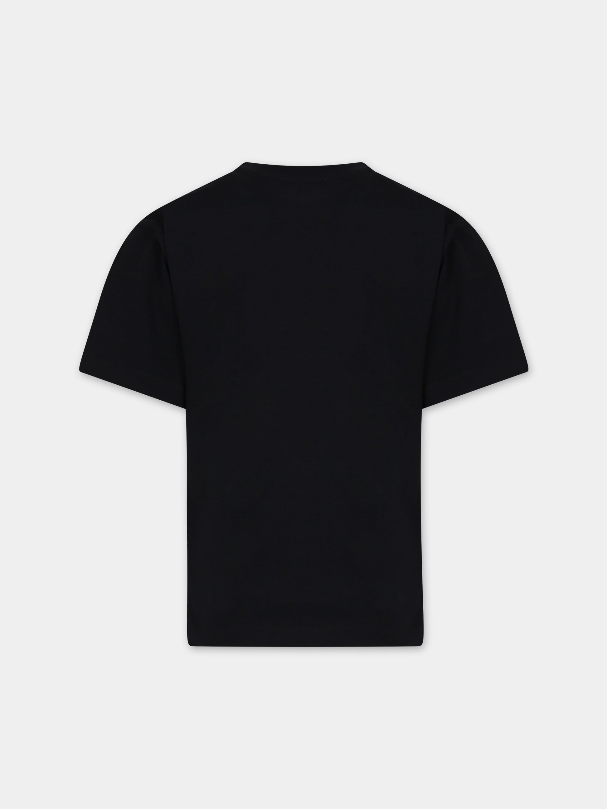 T-shirt nera per bambino con Teddy Bear e logo,Moschino Kids,HVM03R LAA02 60100