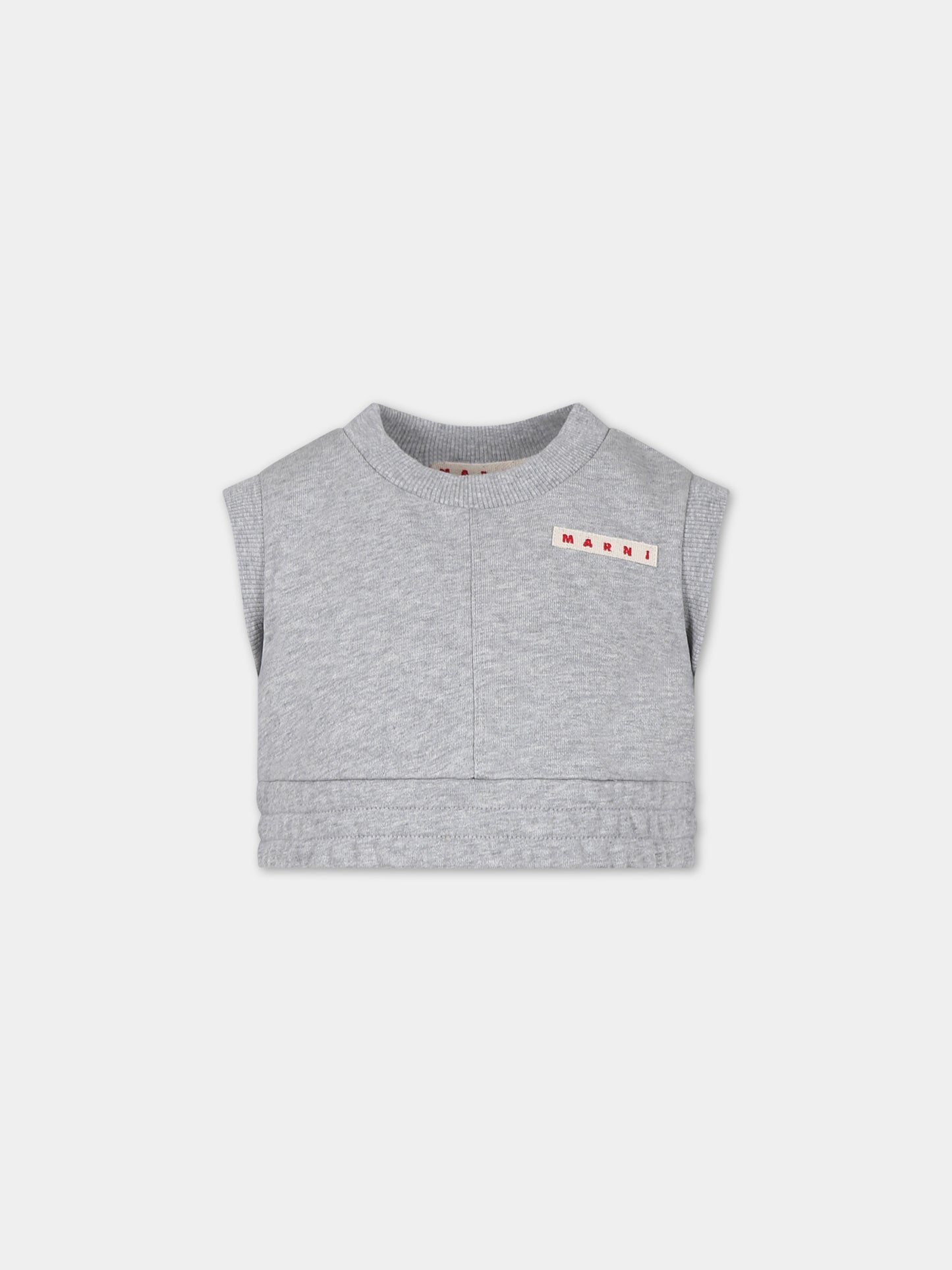 Top grigio per bambina con logo,Marni Kids,M01037 M00SF MS114F 0M903