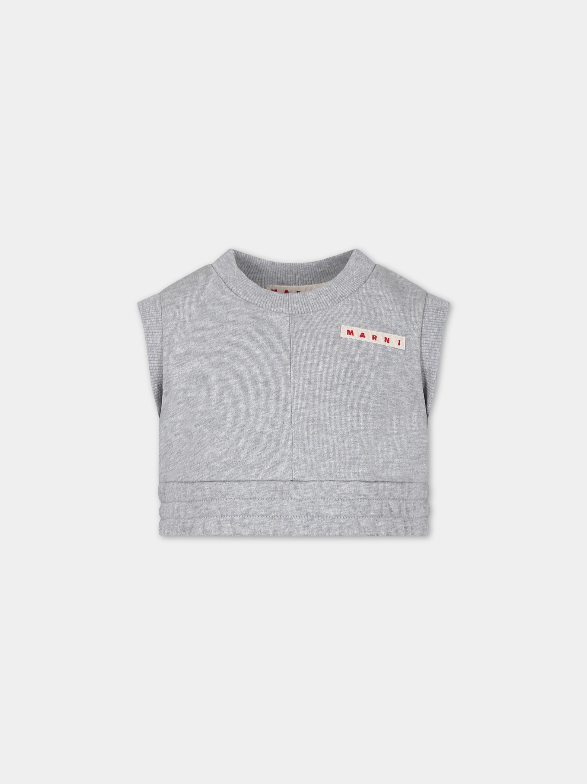 Top grigio per bambina con logo,Marni Kids,M01037 M00SF MS114F 0M903