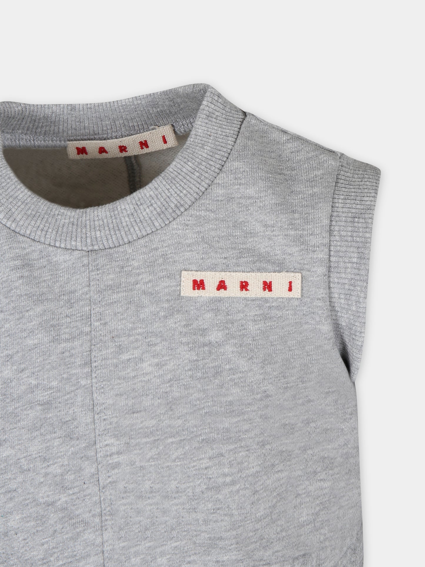 Top grigio per bambina con logo,Marni Kids,M01037 M00SF MS114F 0M903