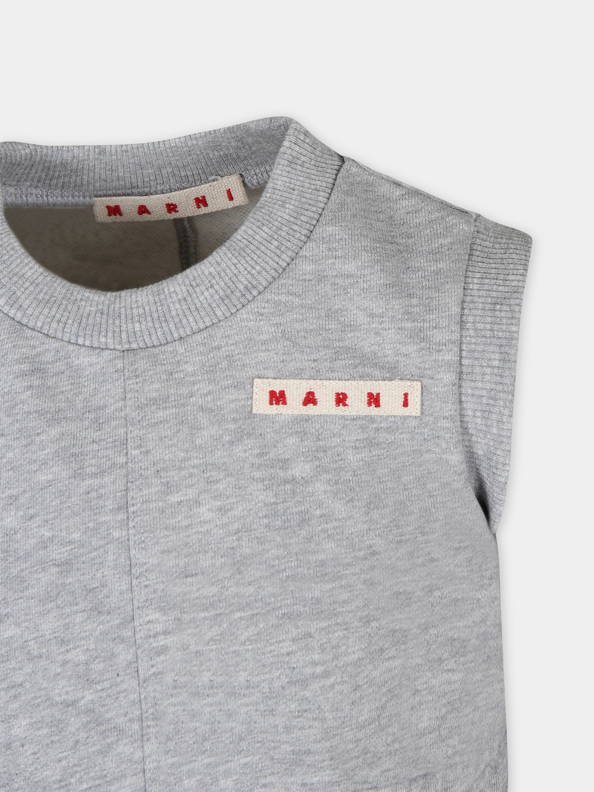 Top grigio per bambina con logo,Marni Kids,M01037 M00SF MS114F 0M903