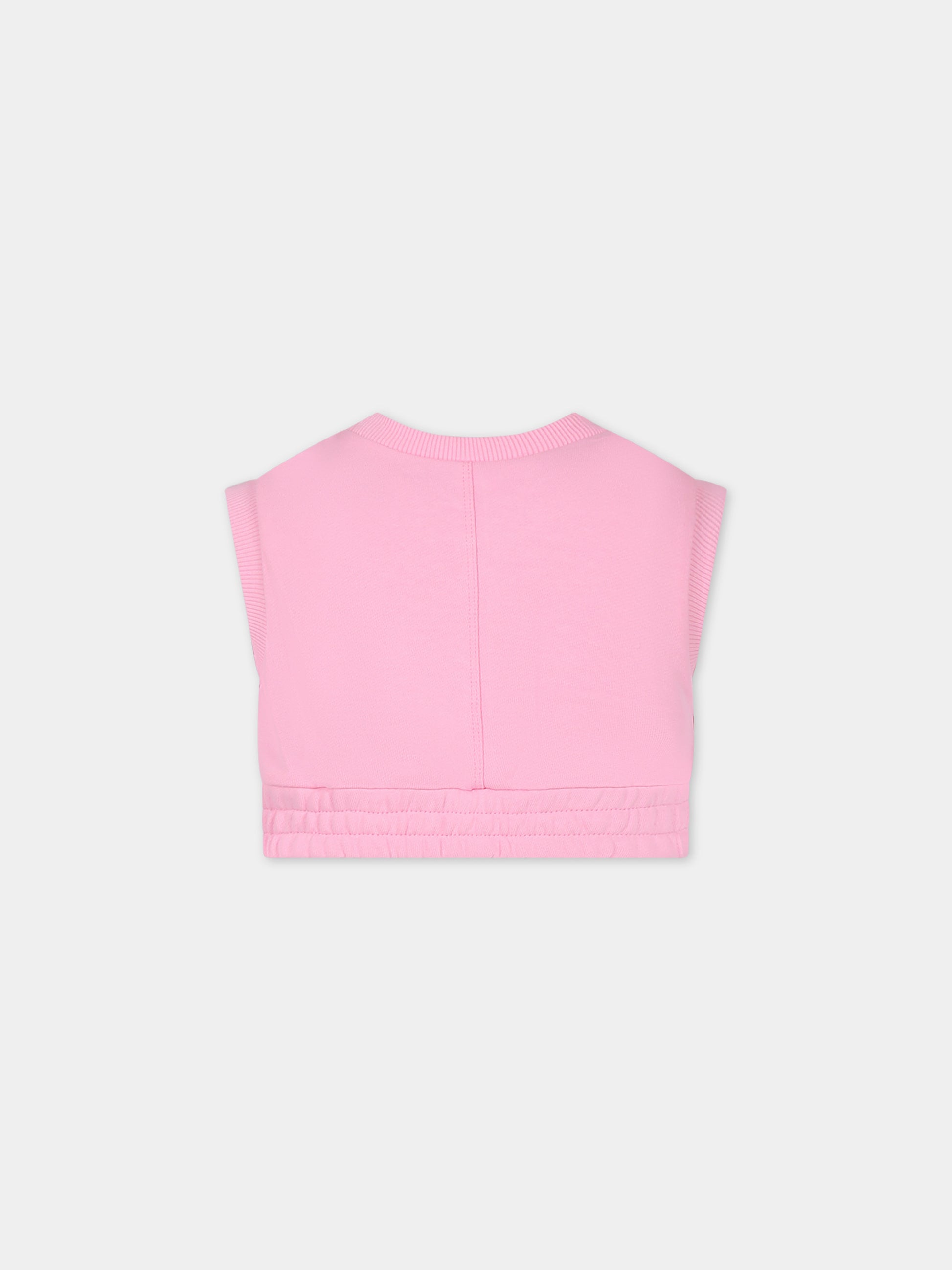 Top rosa per bambina con logo,Marni Kids,M01037 M00SF MS114F 0M340