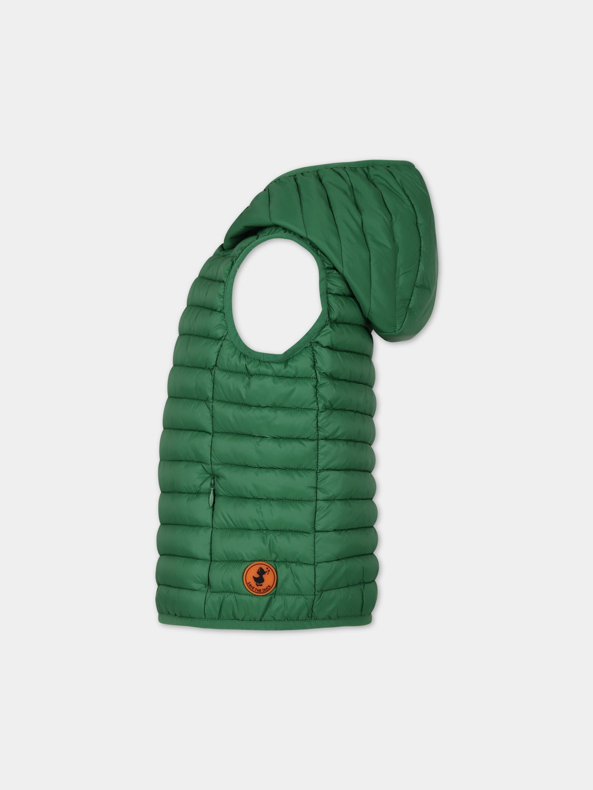 Gilet Cupid verde per bambino,Save The Duck Kids,J80649X GIGA18 50043