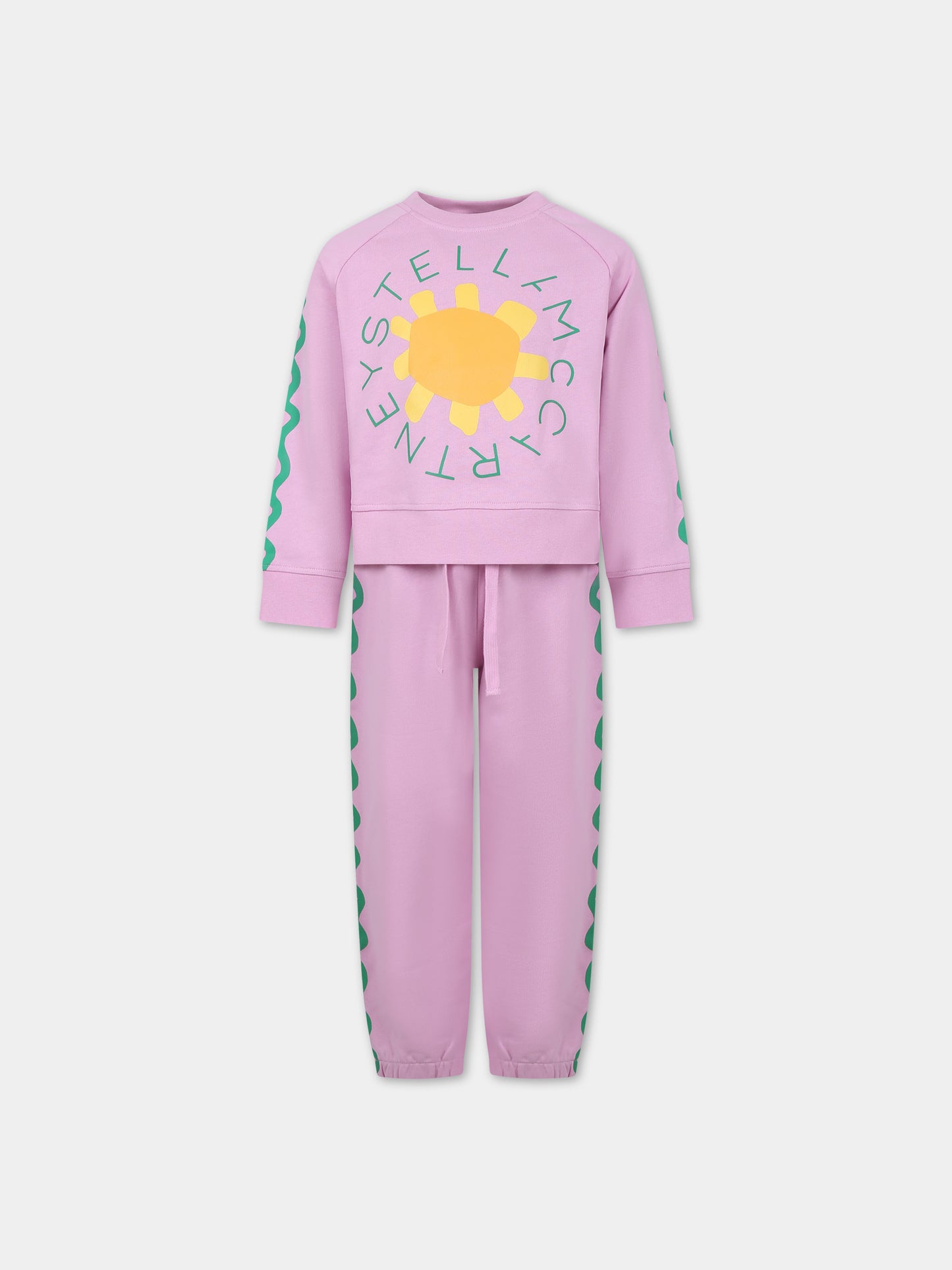 Completo rosa per bambina con logo,Stella Mccartney Kids,TU3A30 Z0499 50G