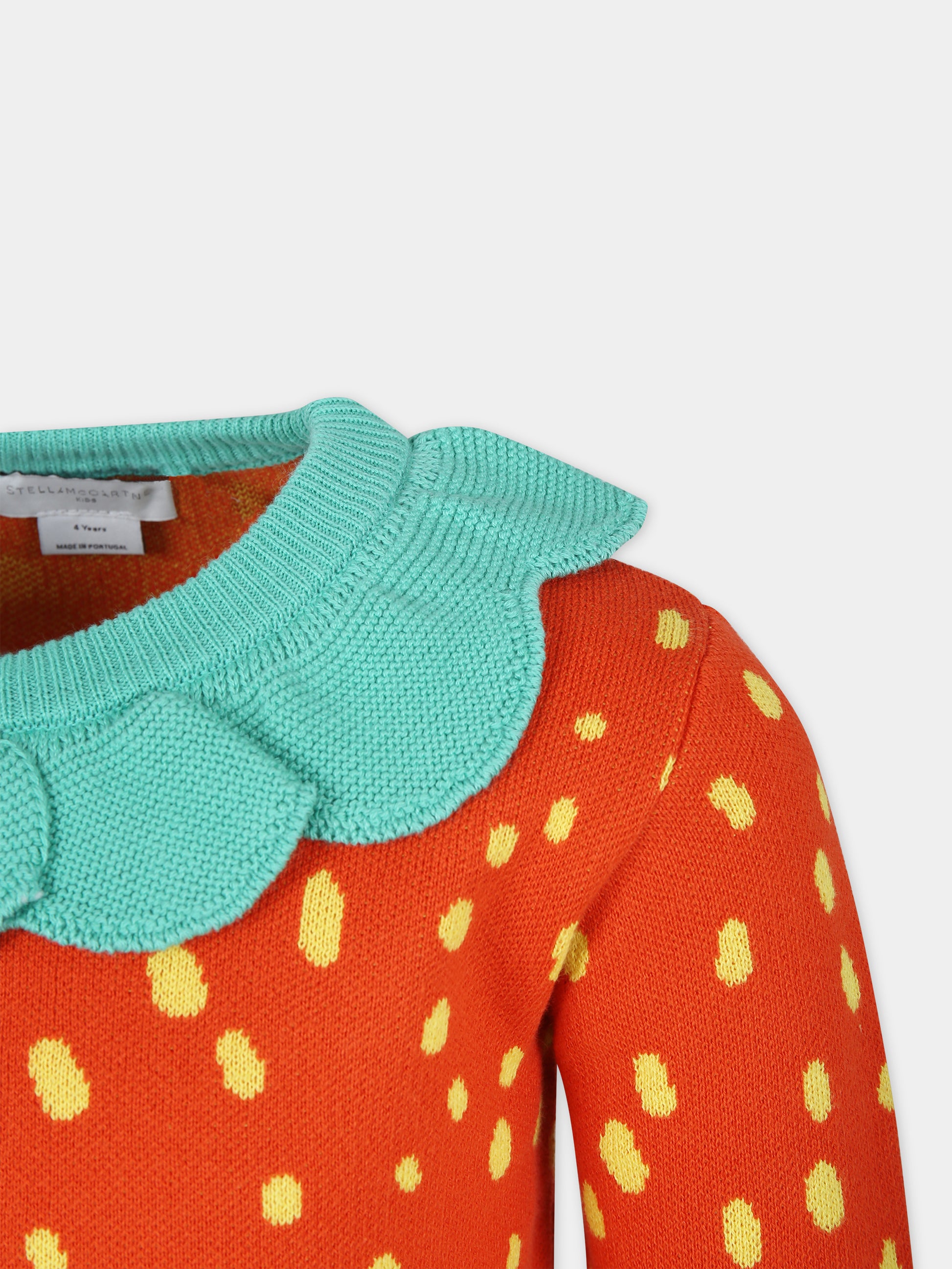 Maglione rosso per bambina con stampa all-over,Stella Mccartney Kids,TU9A80 Z1877 421