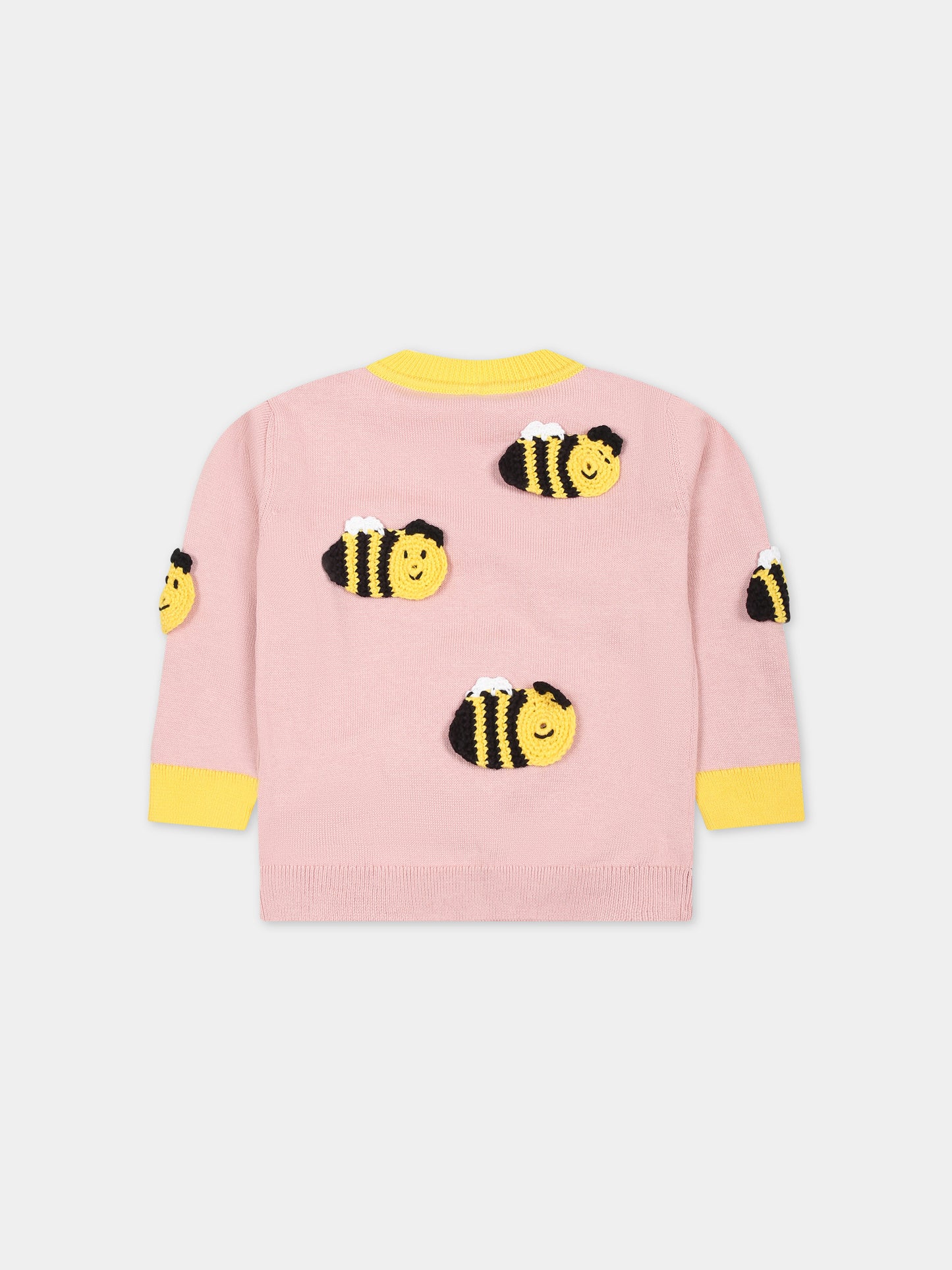 Maglione rosa per neonata con api,Stella Mccartney Kids,TU9030 Z1881 517