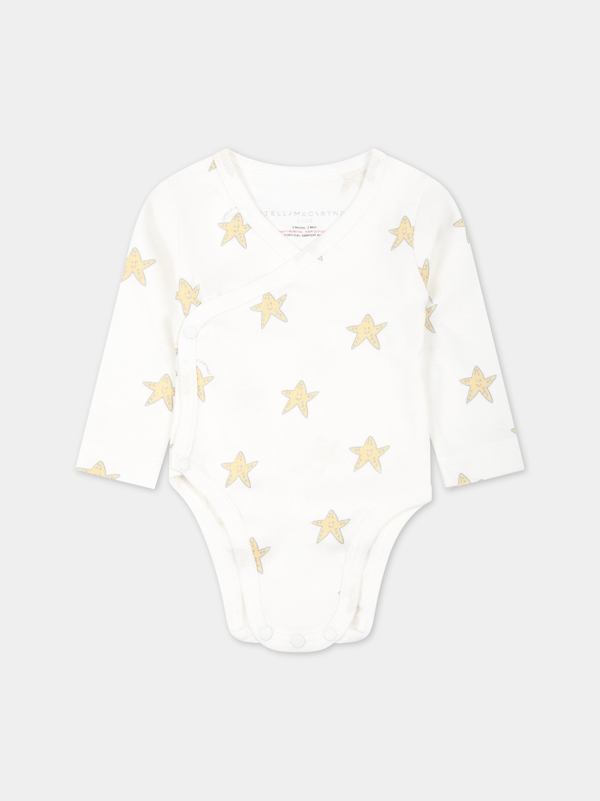 Set body avorio per neonati con stelle marine,Stella Mccartney Kids,TUB509 Z1788 101MC