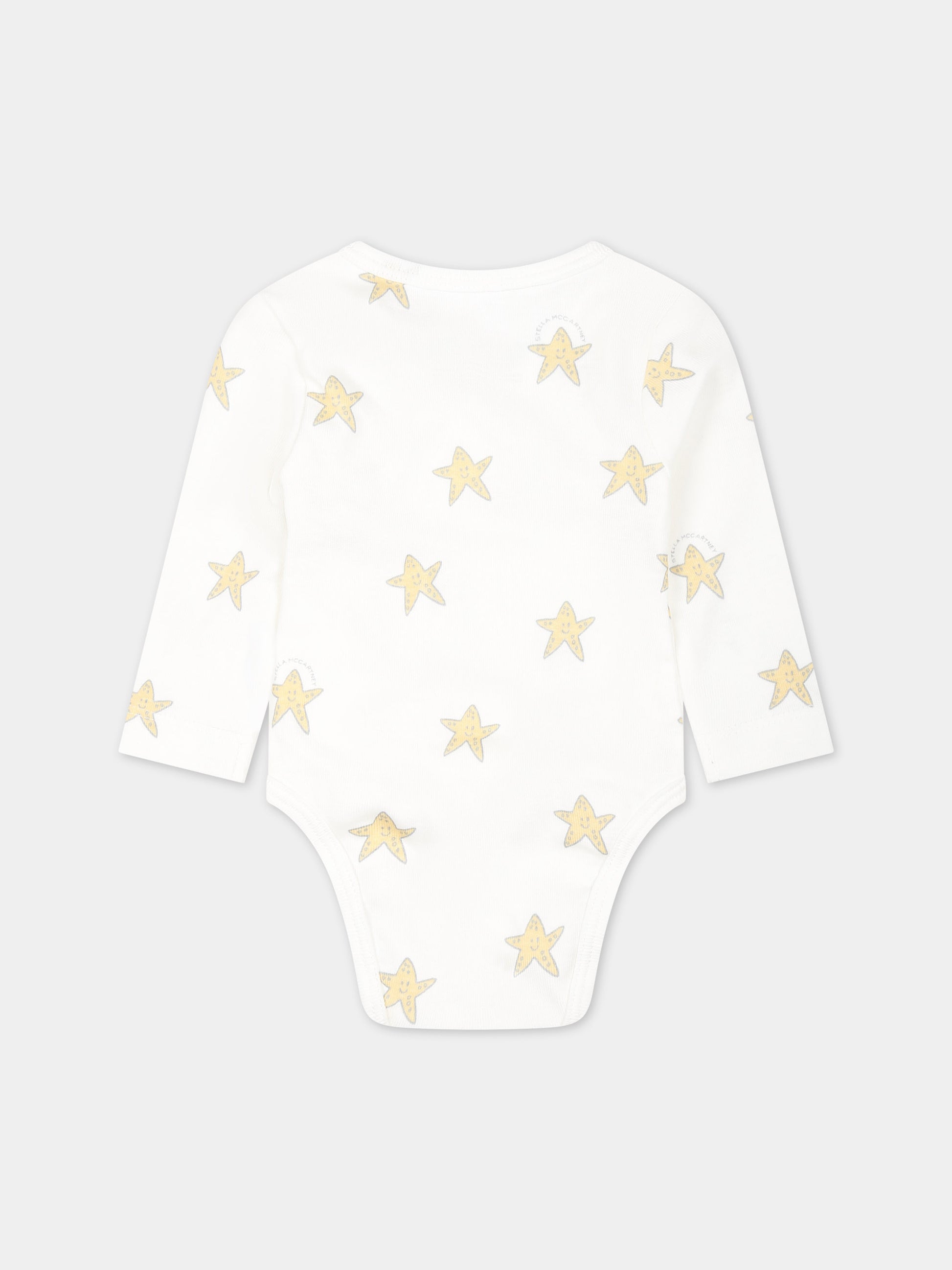 Set body avorio per neonati con stelle marine,Stella Mccartney Kids,TUB509 Z1788 101MC