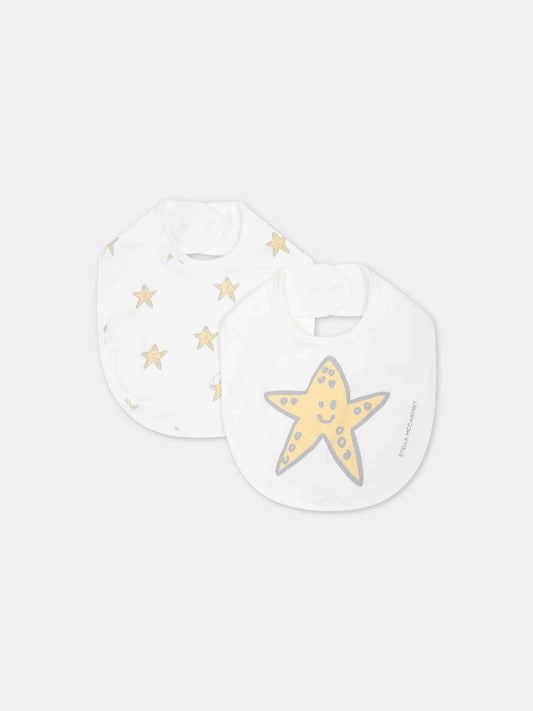 Set bianco per neonati con stelle e logo,Stella Mccartney Kids,TUB549 Z1788 101MC