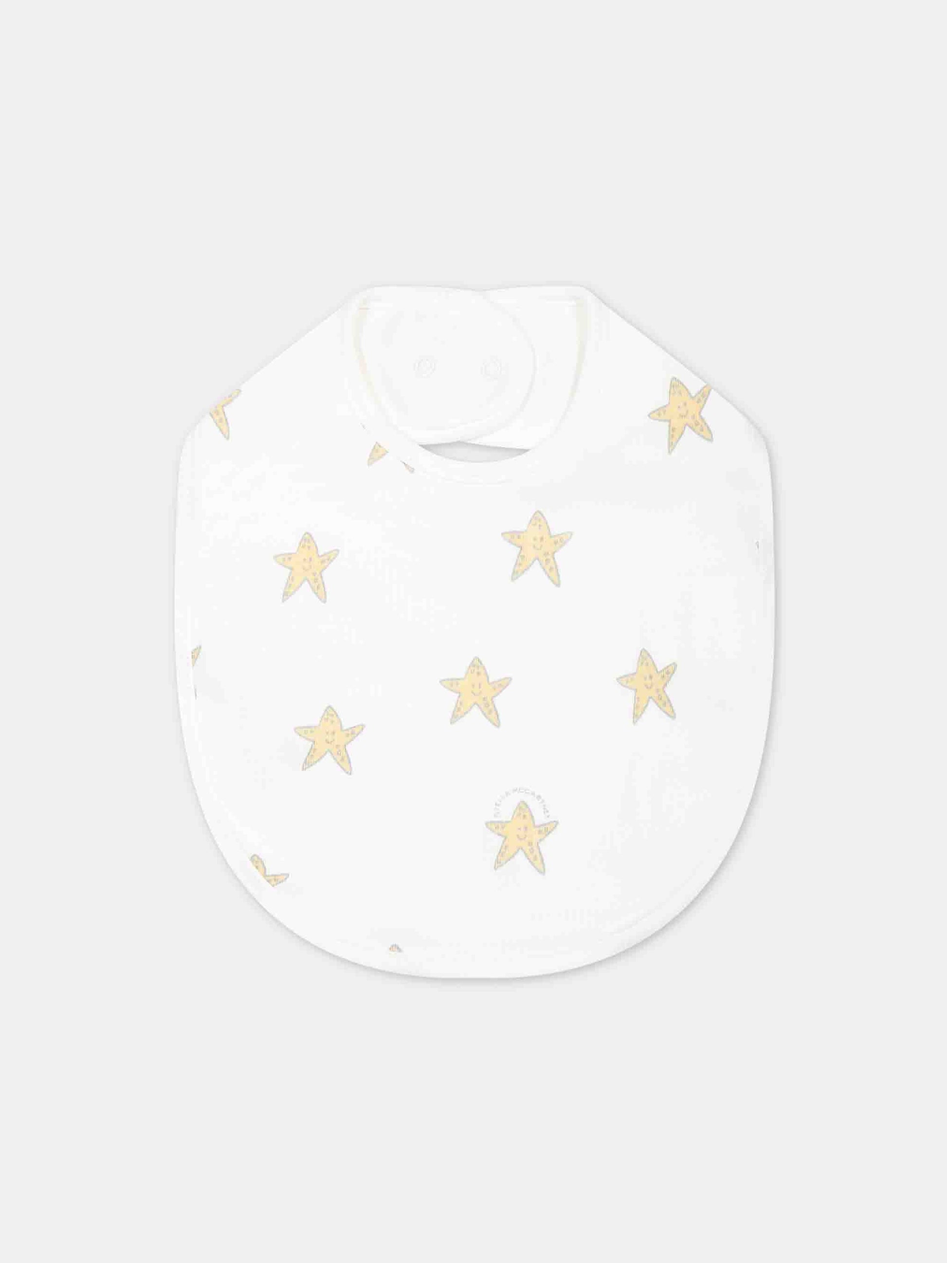 Set bianco per neonati con stelle e logo,Stella Mccartney Kids,TUB549 Z1788 101MC