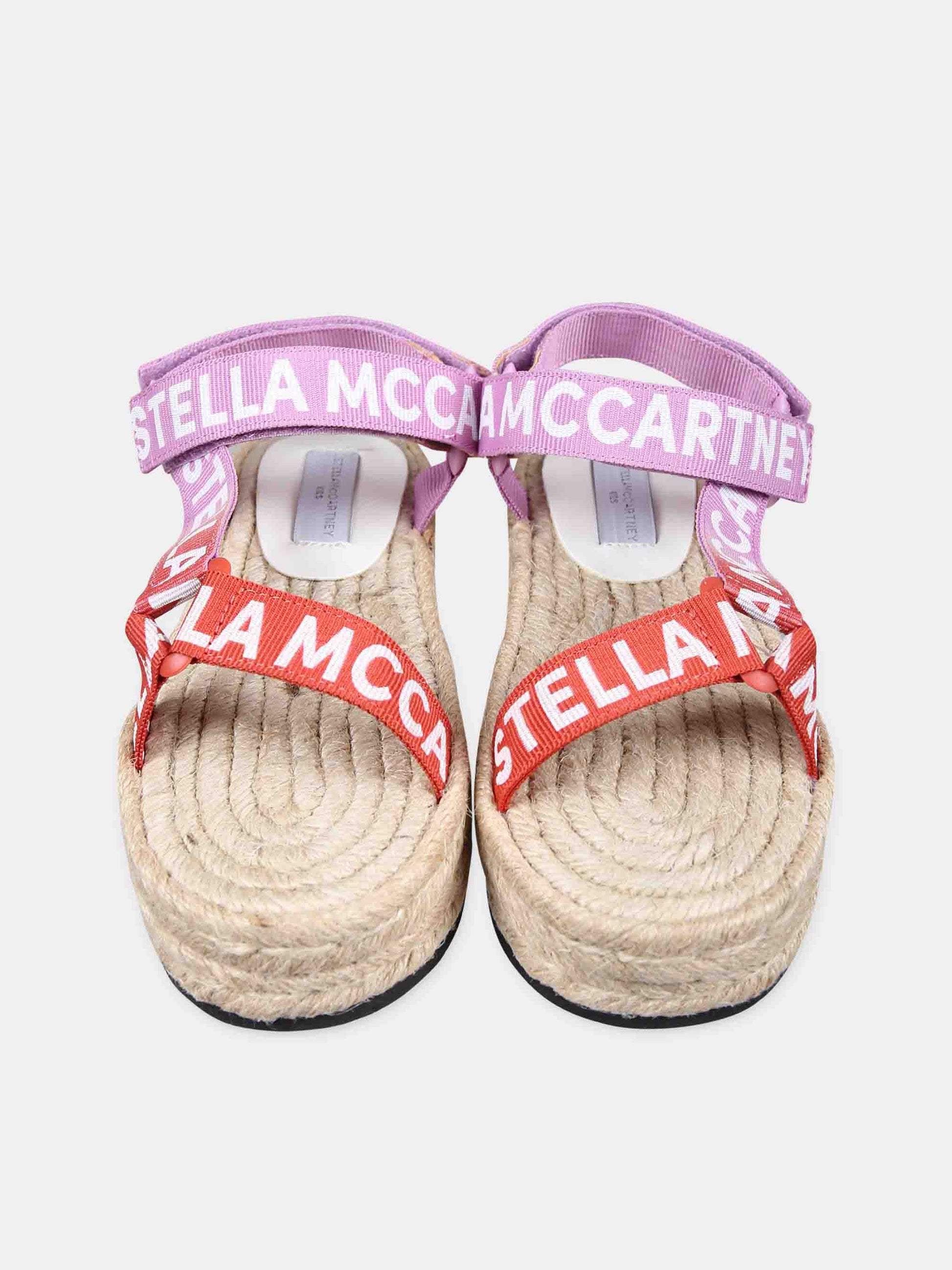 Sandali beige per bambina con logo,Stella Mccartney Kids,TU0B46 Z1159 999