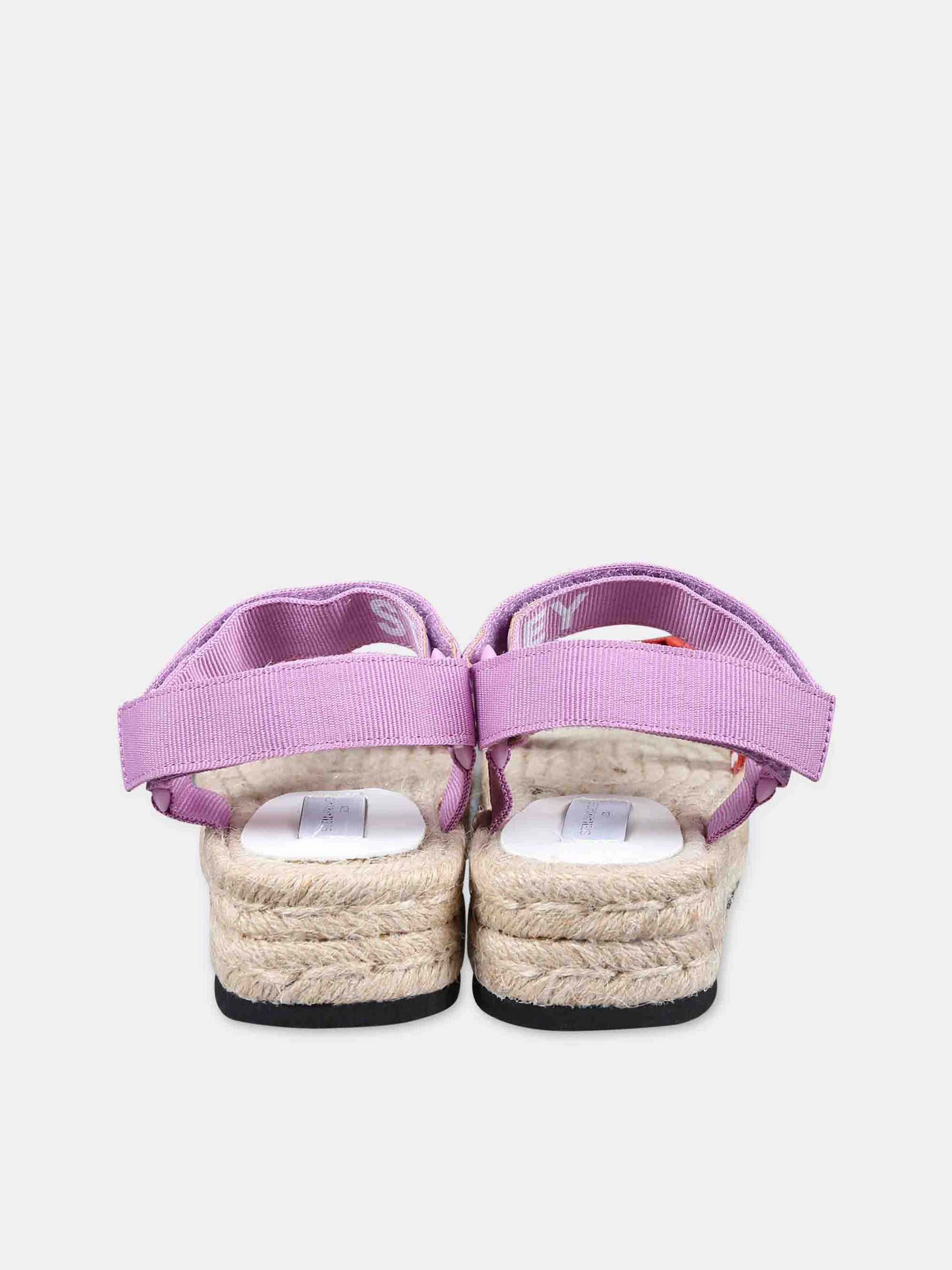 Sandali beige per bambina con logo,Stella Mccartney Kids,TU0B46 Z1159 999