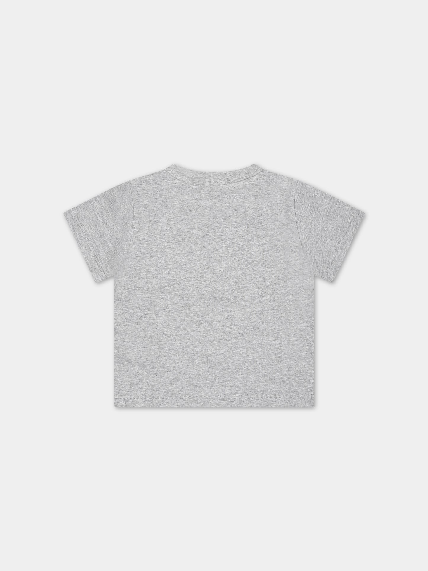 T-shirt grigia per neonato con stampa squalo,Stella Mccartney Kids,TU8661 Z0434 807