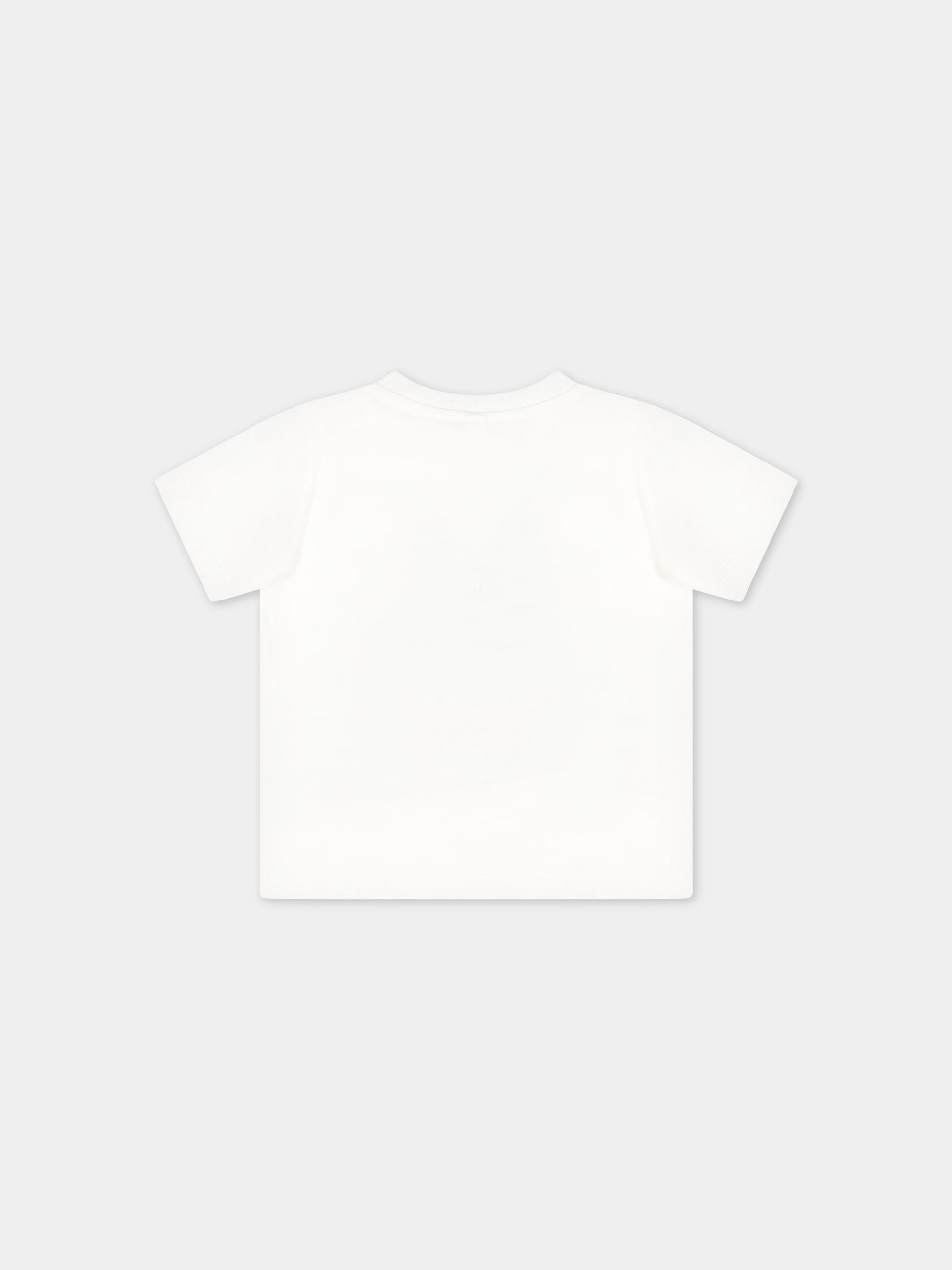 T-shirt bianca per neonato con squalo martello,Stella Mccartney Kids,TU8531 Z0434 101