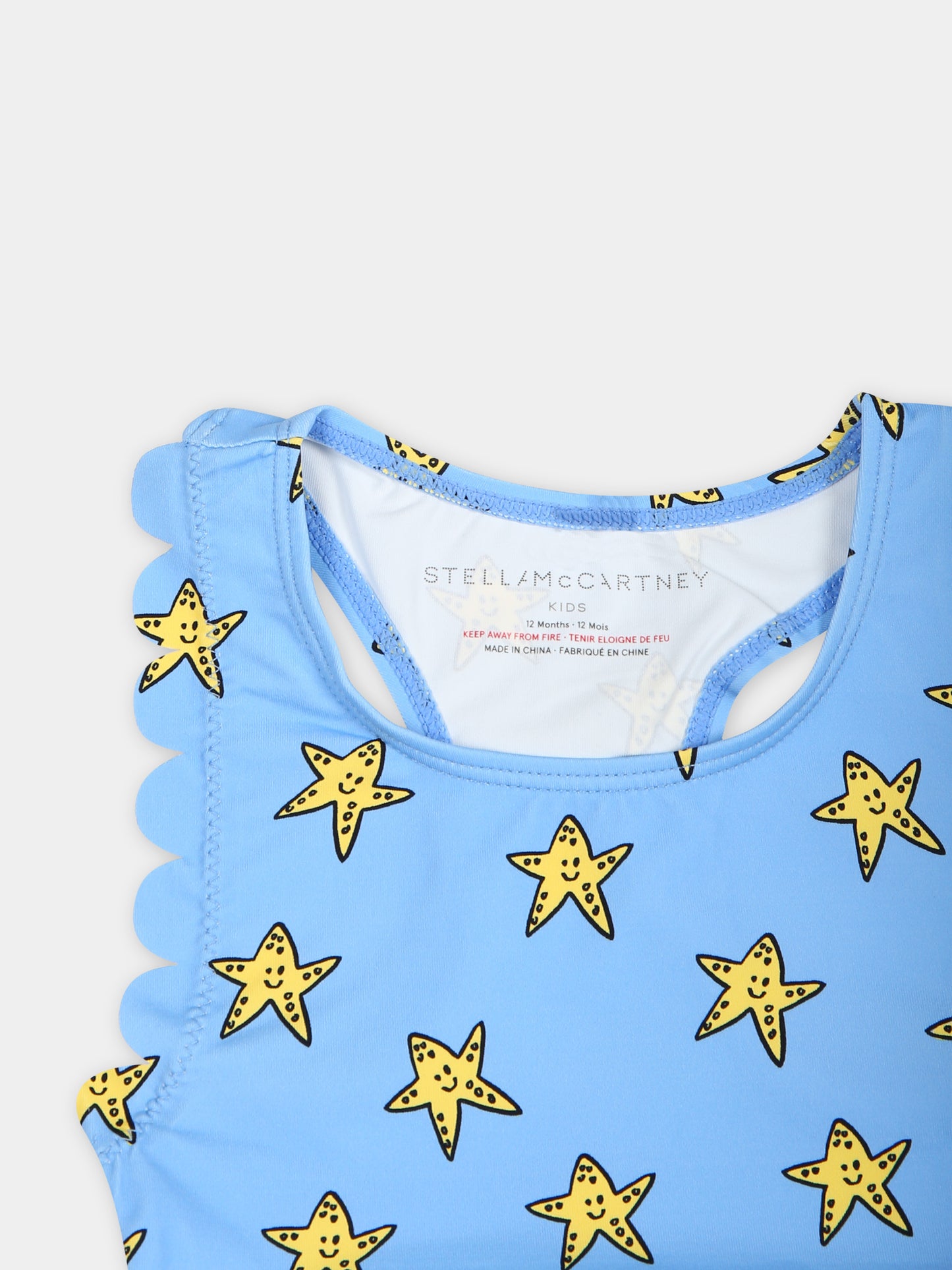 Costume intero azzurro per neonata,Stella Mccartney Kids,TUC099 Z1647 611MC