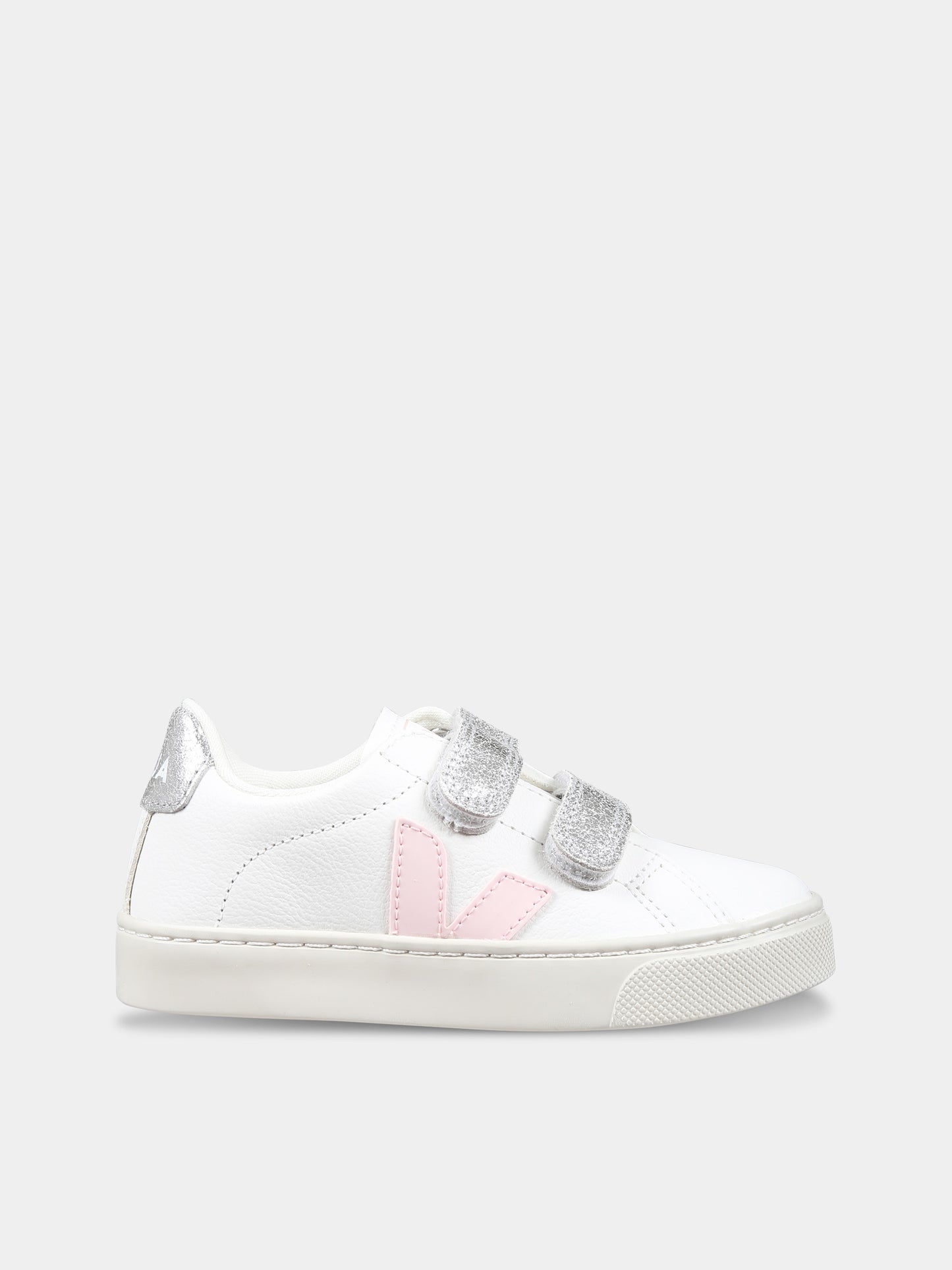 Sneakers bianche per bambina con logo,Veja,SV0502529C