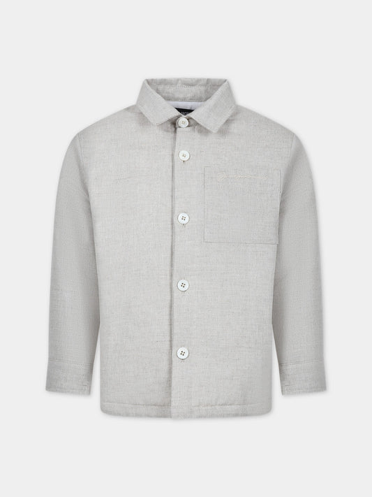 Giubbotto 'La Chemise Boulanger' beige per bambino con logo,Jacquemus,Q00006 237