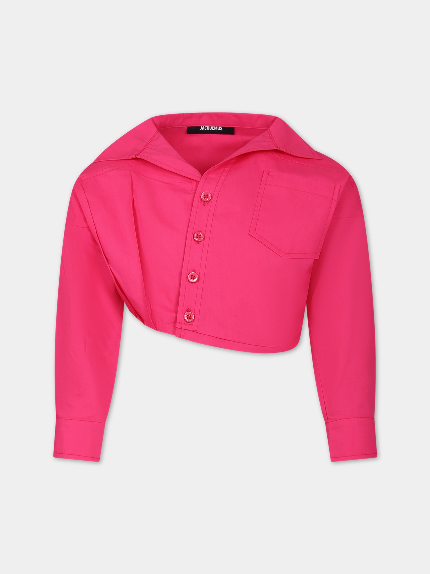 Camicia 'La Chemise Mejean' fucsia per bambina con logo,Jacquemus,Q00021 468