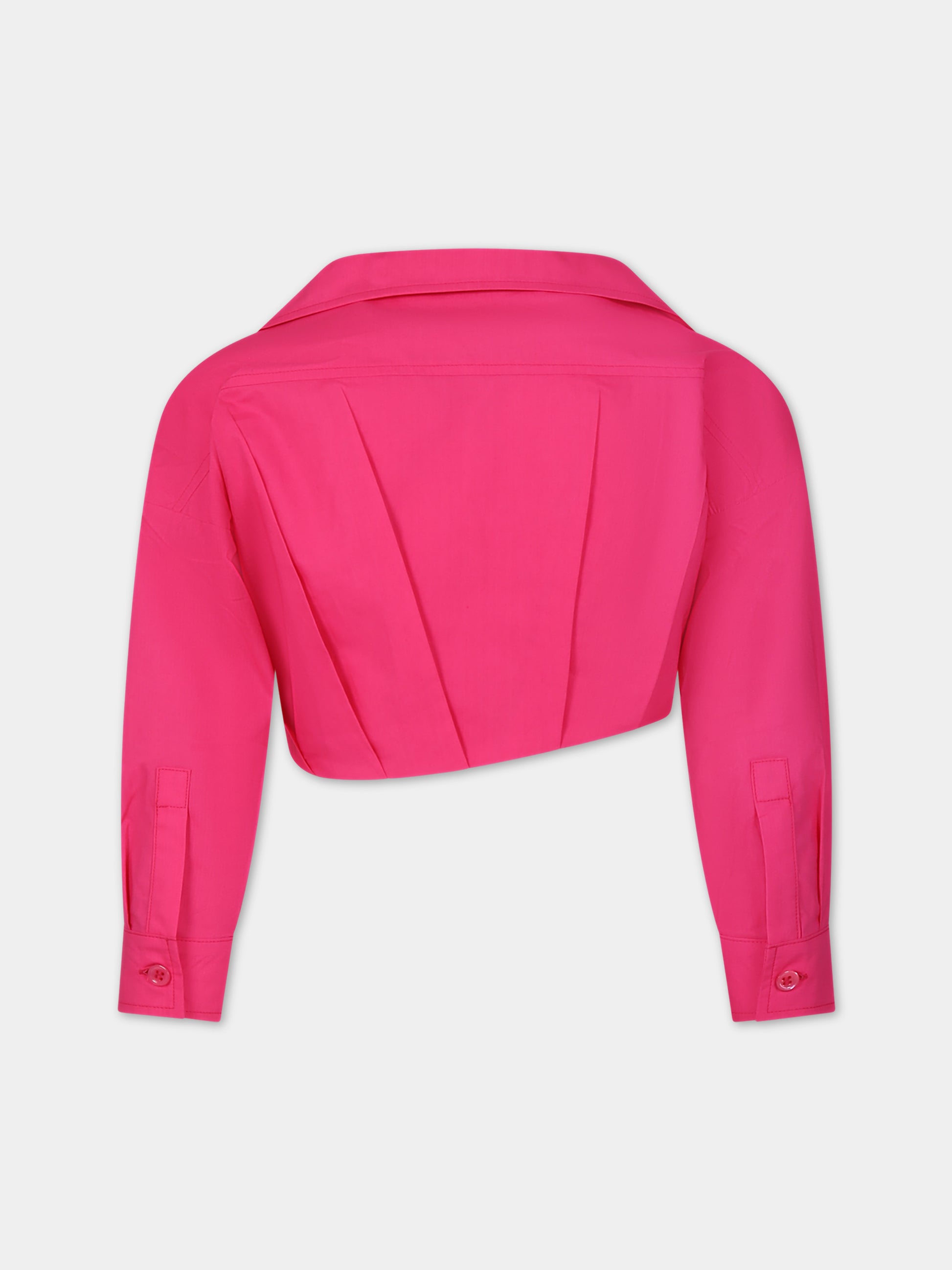 Camicia 'La Chemise Mejean' fucsia per bambina con logo,Jacquemus,Q00021 468