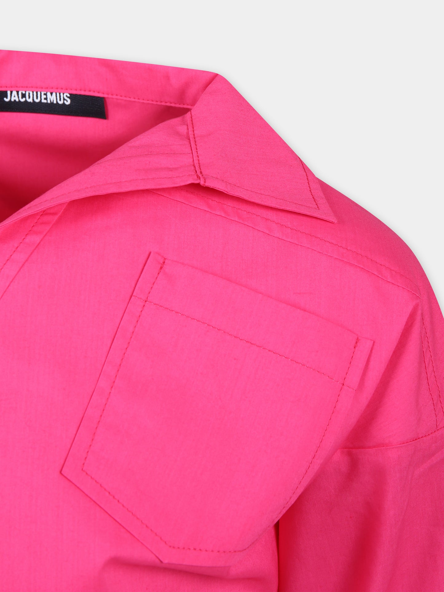 Camicia 'La Chemise Mejean' fucsia per bambina con logo,Jacquemus,Q00021 468