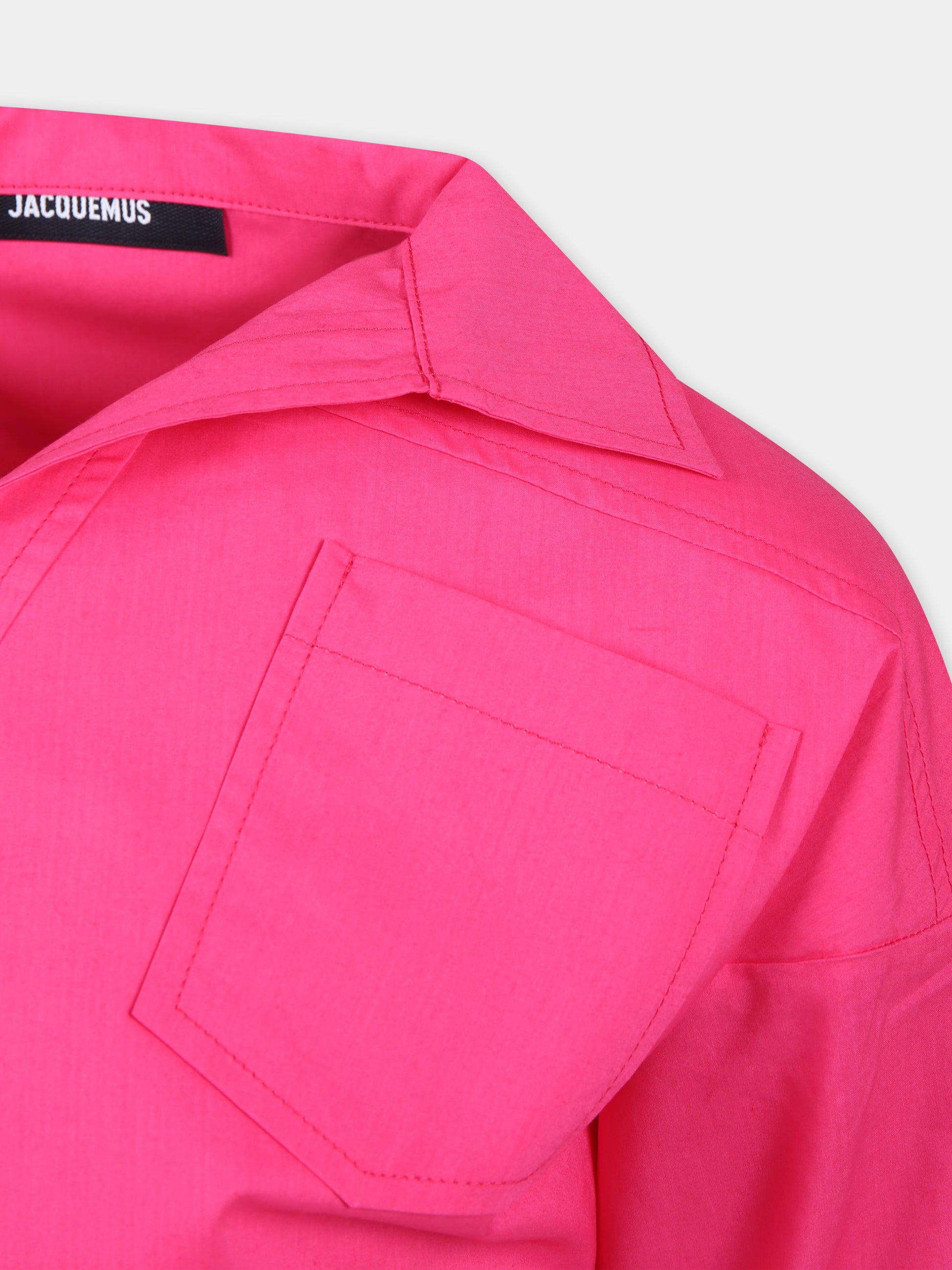 Camicia 'La Chemise Mejean' fucsia per bambina con logo,Jacquemus,Q00021 468