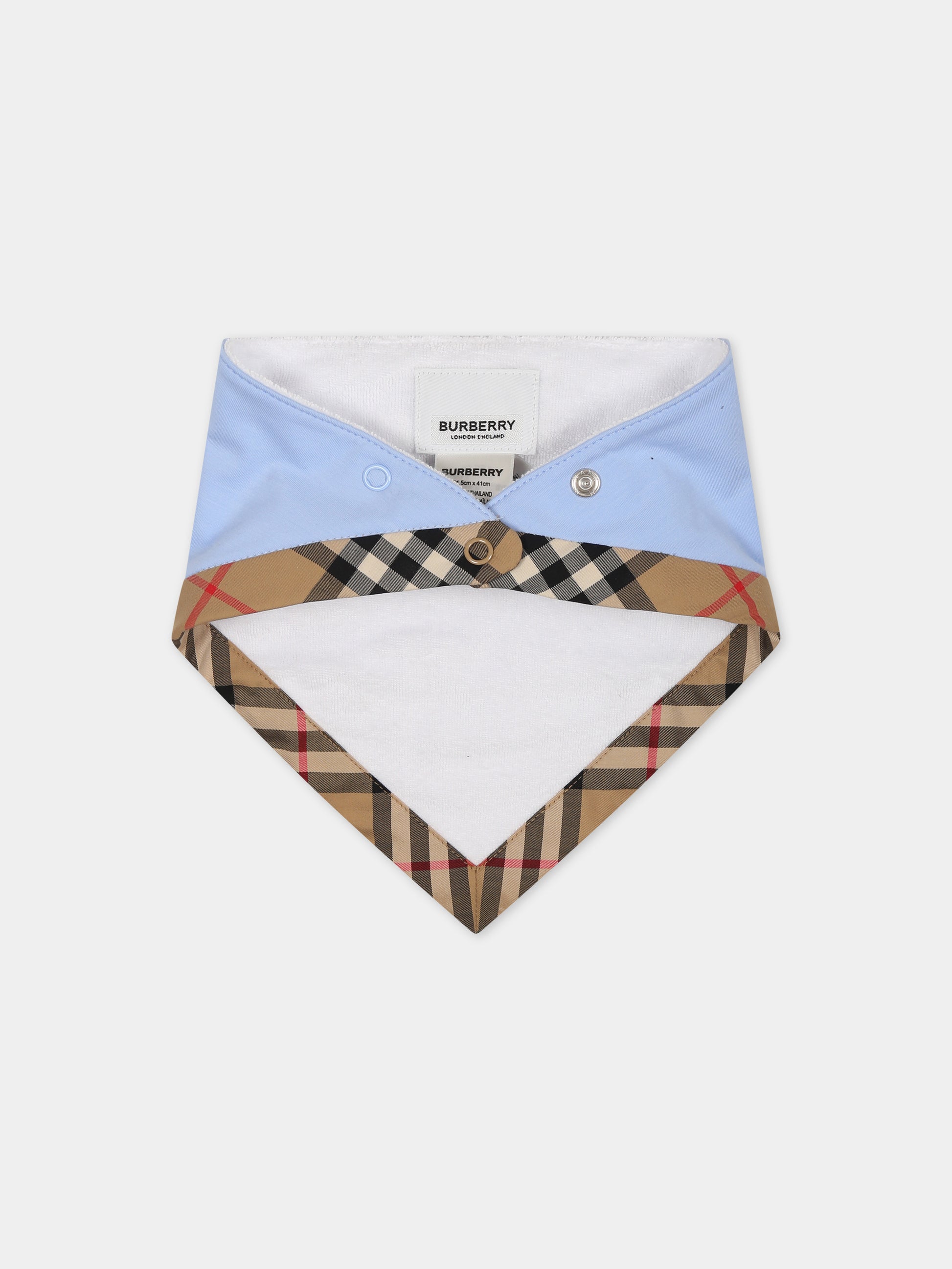 Set celeste per neonato con logo,Burberry Kids,8070278 B1955