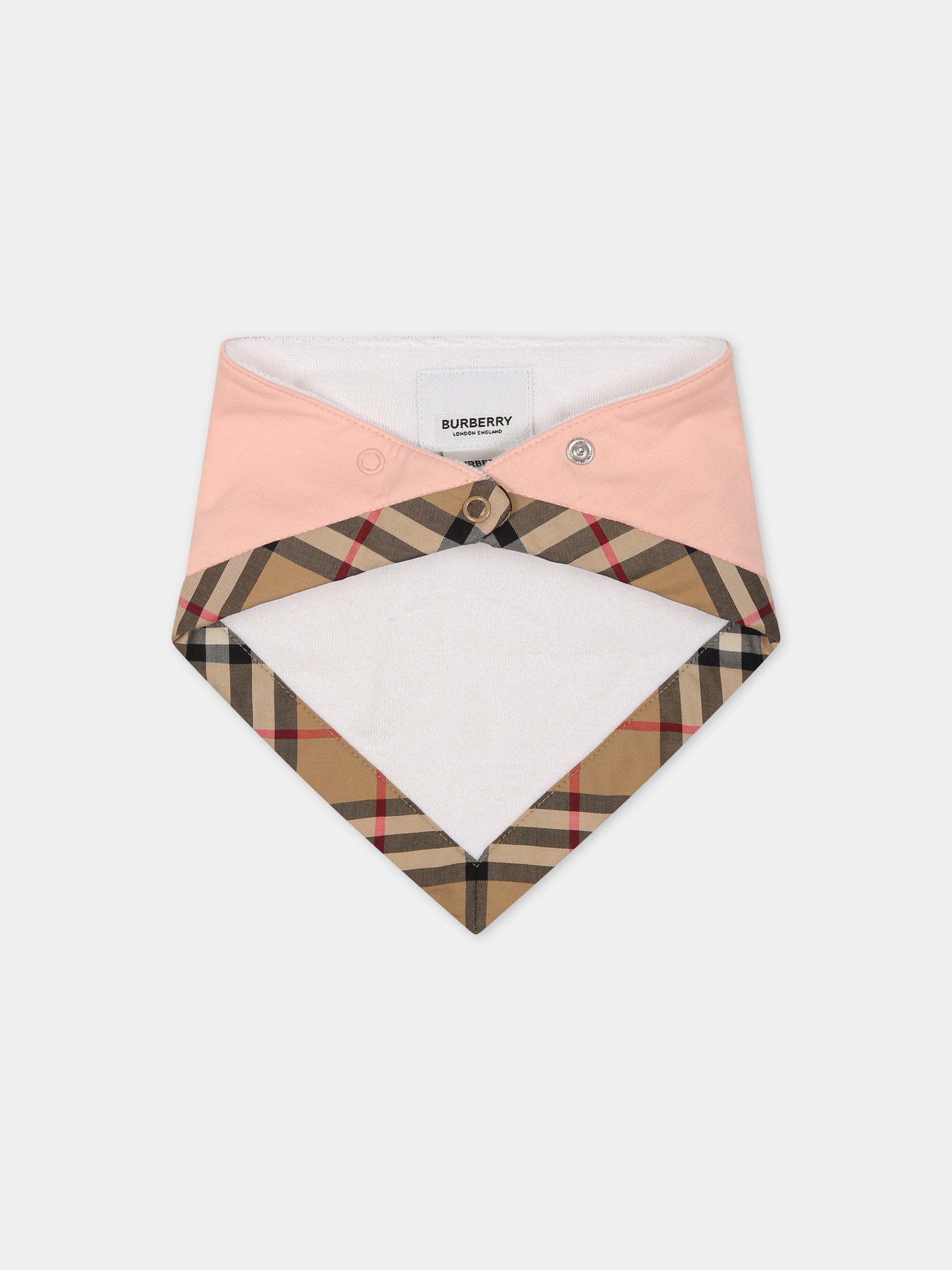 Set rosa per neonata con logo,Burberry Kids,8072046 A4378