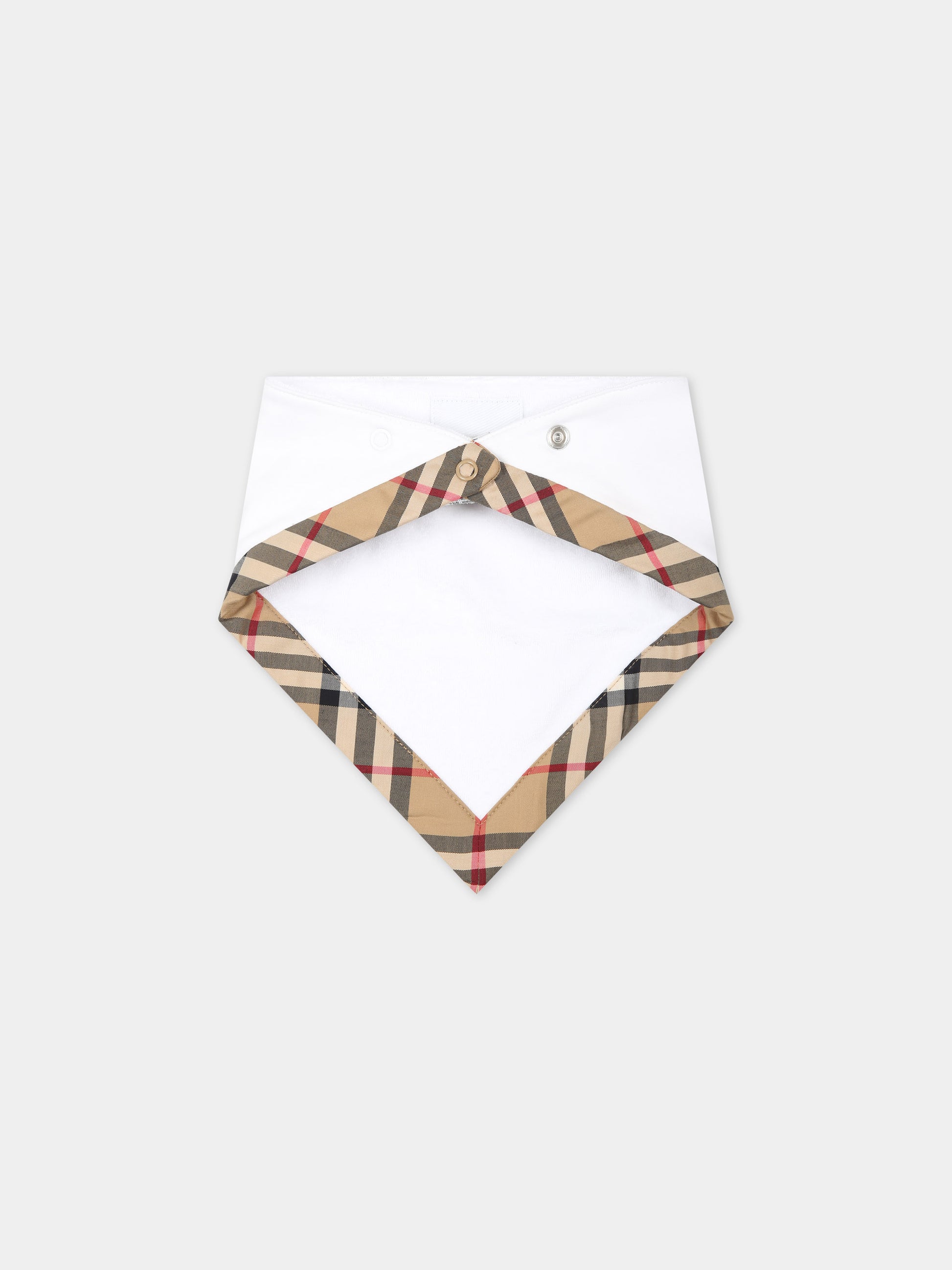 Set bianco per neonati con logo,Burberry Kids,8070264 A1464