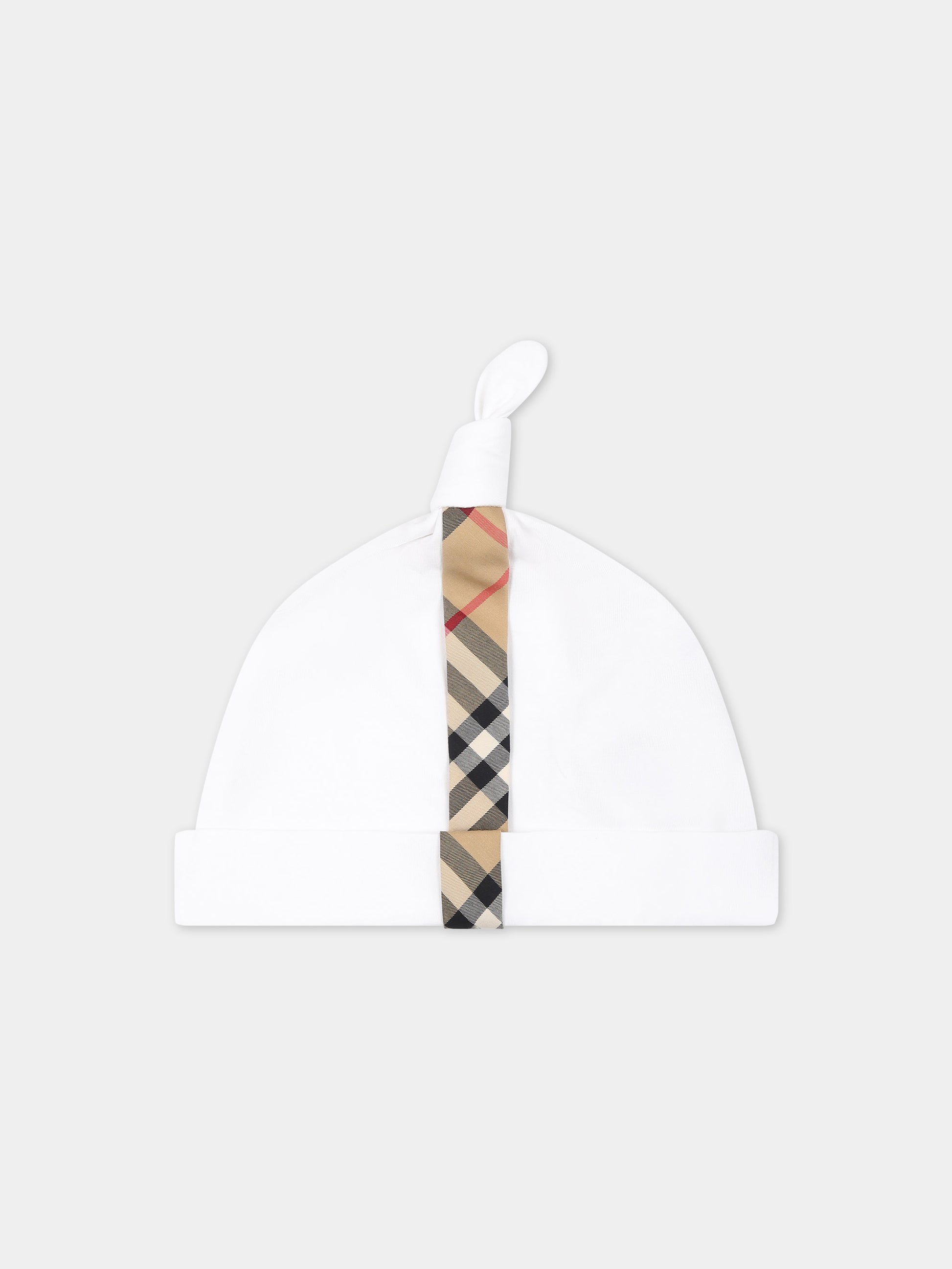 Set bianco per neonati con logo,Burberry Kids,8070264 A1464