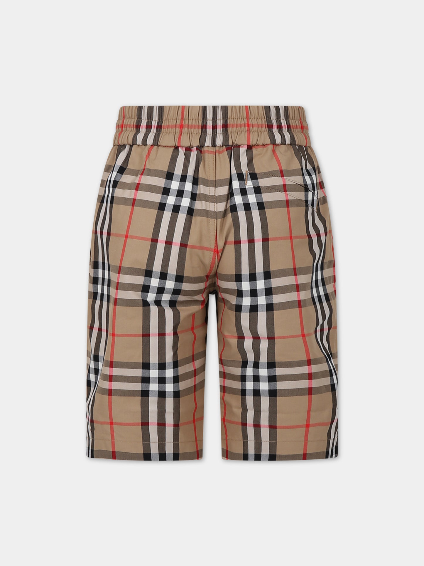 Shorts beige per bambino con iconico check vintage all-over,Burberry Kids,8078220 A7028