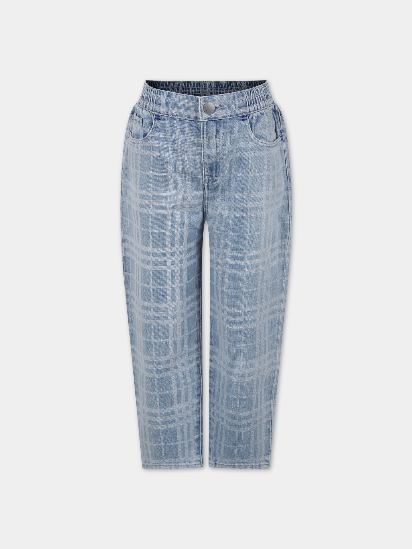 Jeans in denim per bambino con iconico check all-over,Burberry Kids,8073010 A6022