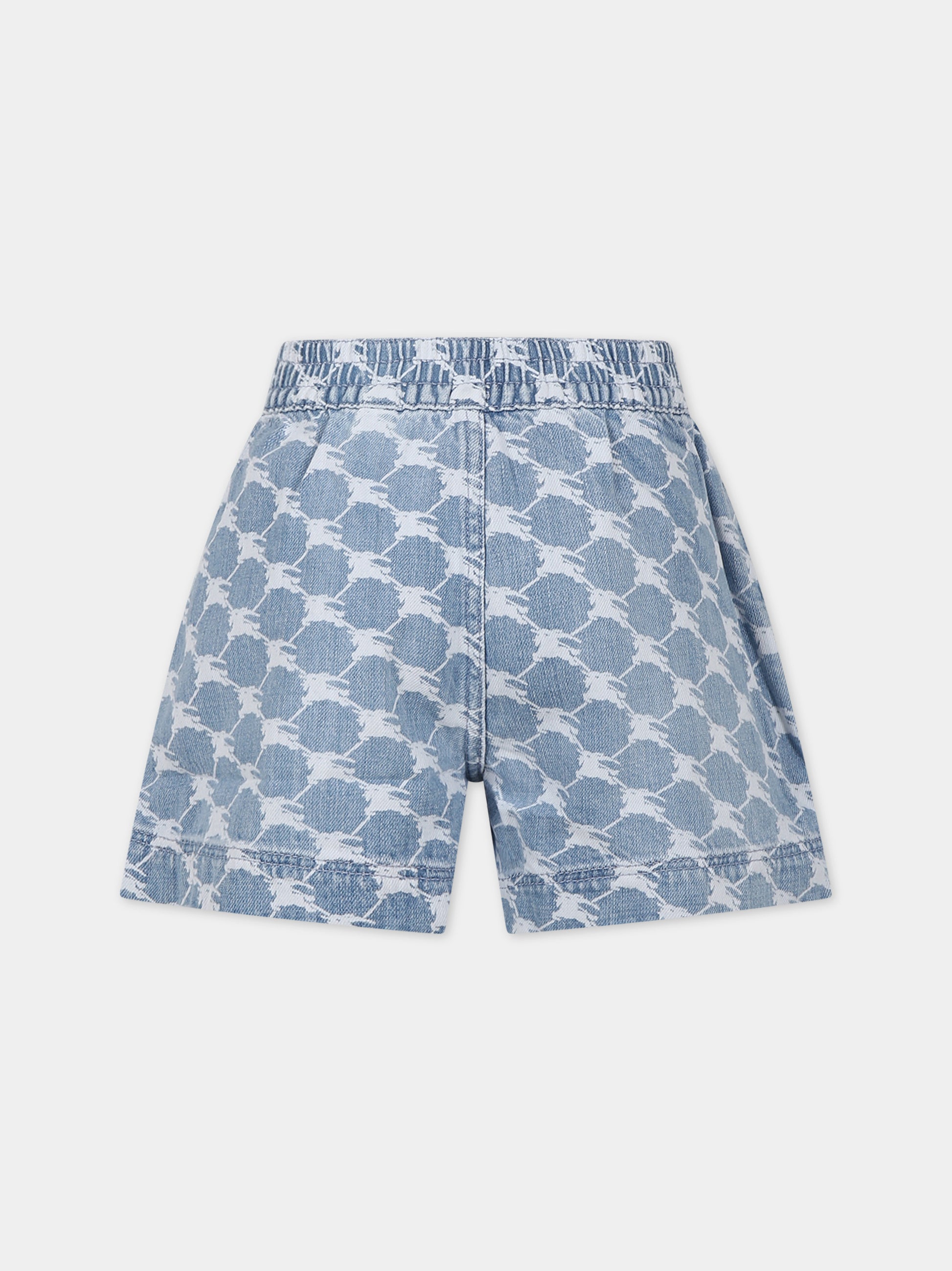 Shorts in denim per bambina con iconico logo all-over.,Burberry Kids,8072984 A1141