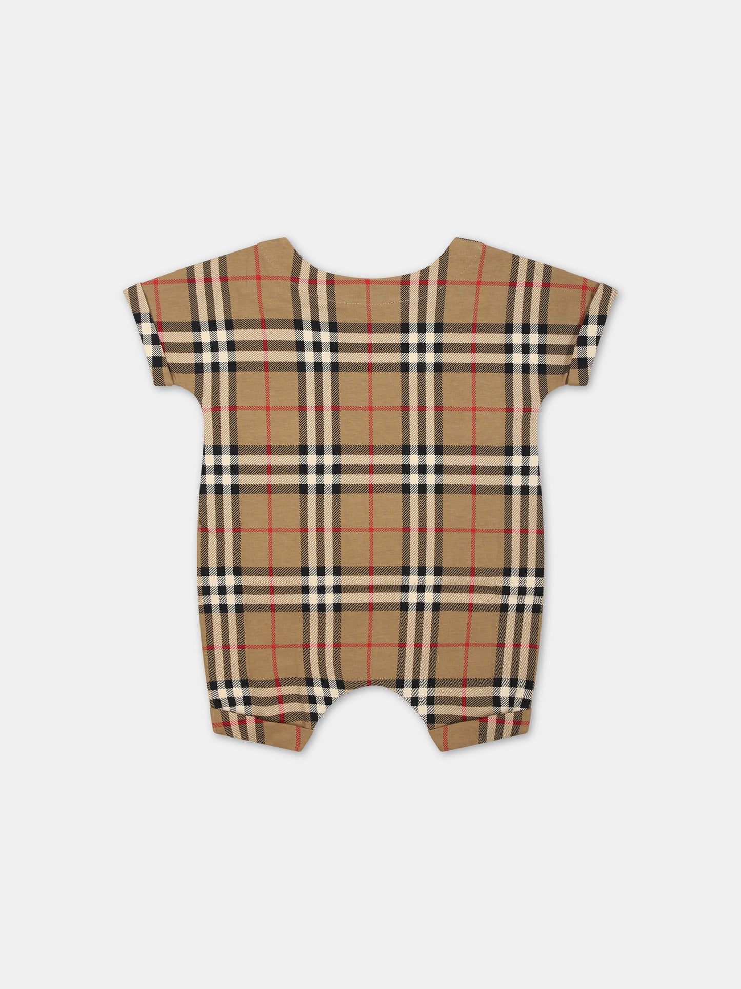 Tutina beige per neonati con iconico check vintage all-over,Burberry Kids,8076361 A7028