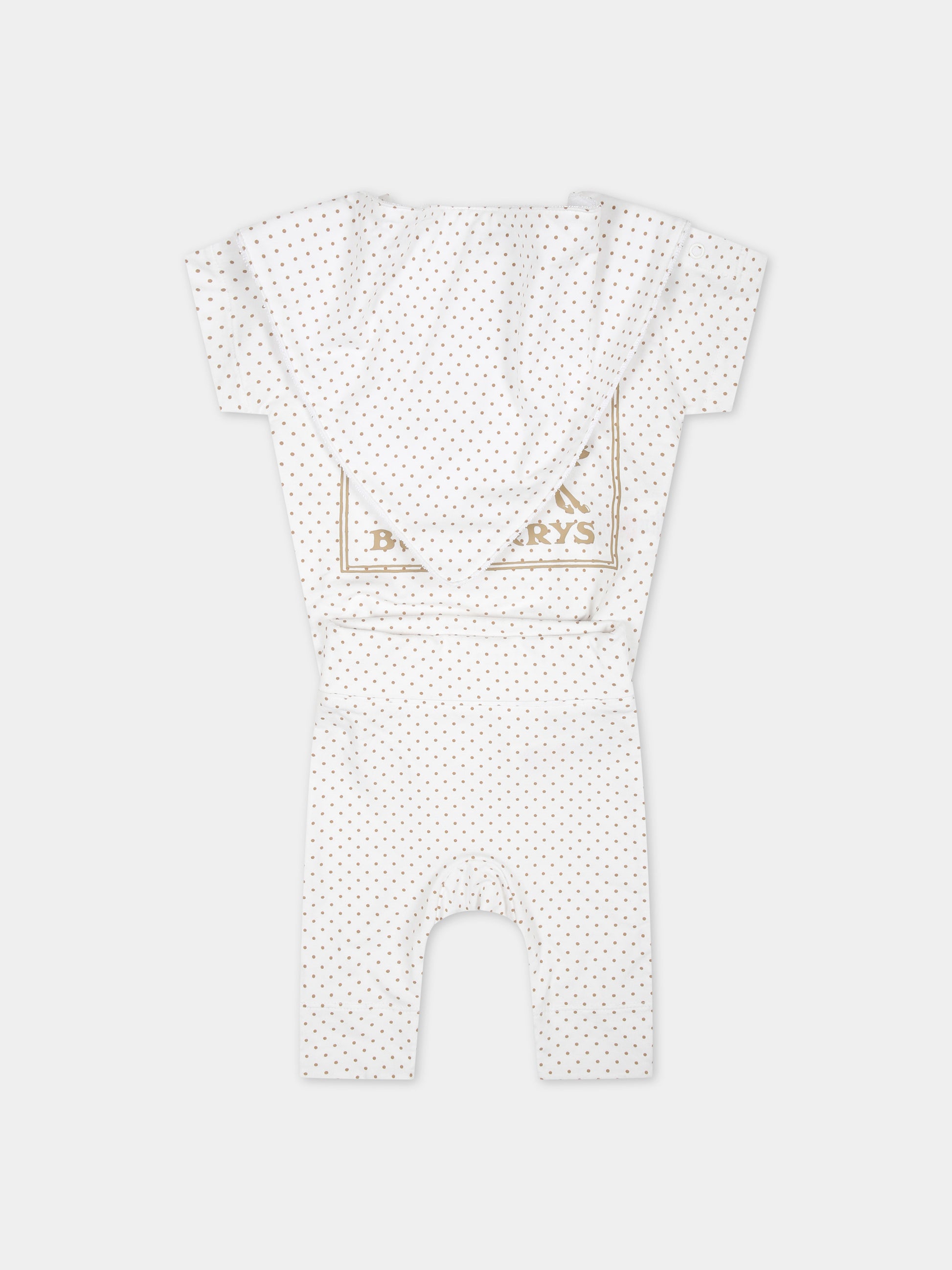Completo bianco per neonati con logo e pois all-over,Burberry Kids,8078866 A7168